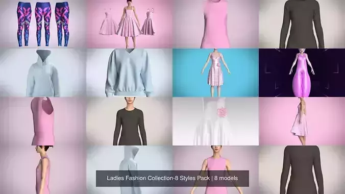 Ladies Fashion Collection-8 Styles Pack 