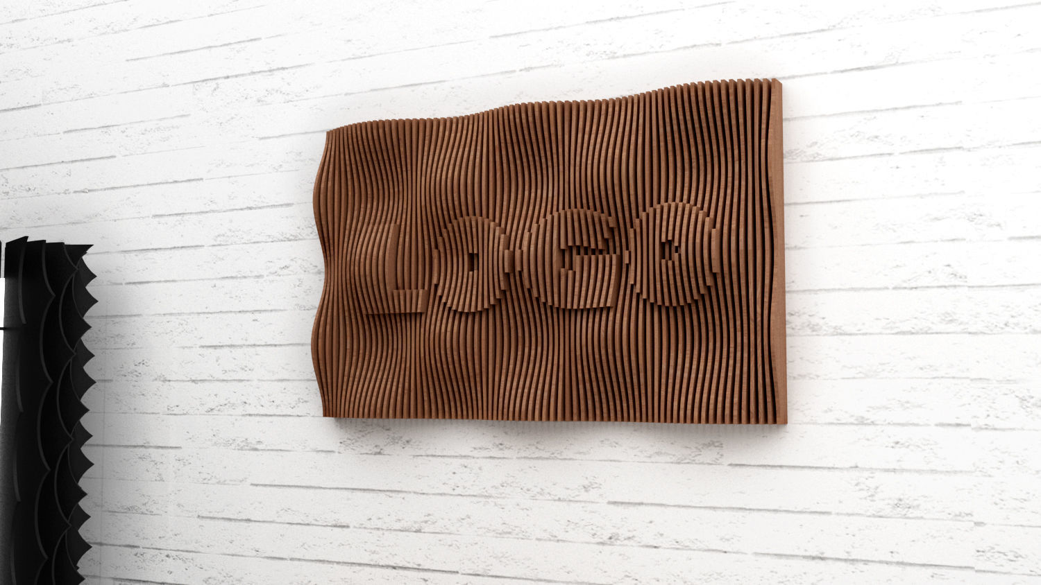 Parametric wall art logo customisable - file for CNC 3D model_4