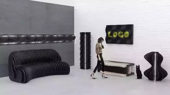 Parametric wall art logo customisable - file for CNC