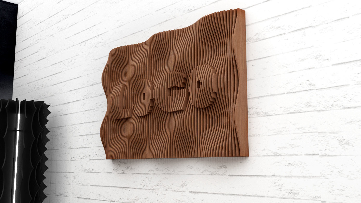 Parametric wall art logo customisable - file for CNC 3D model_2