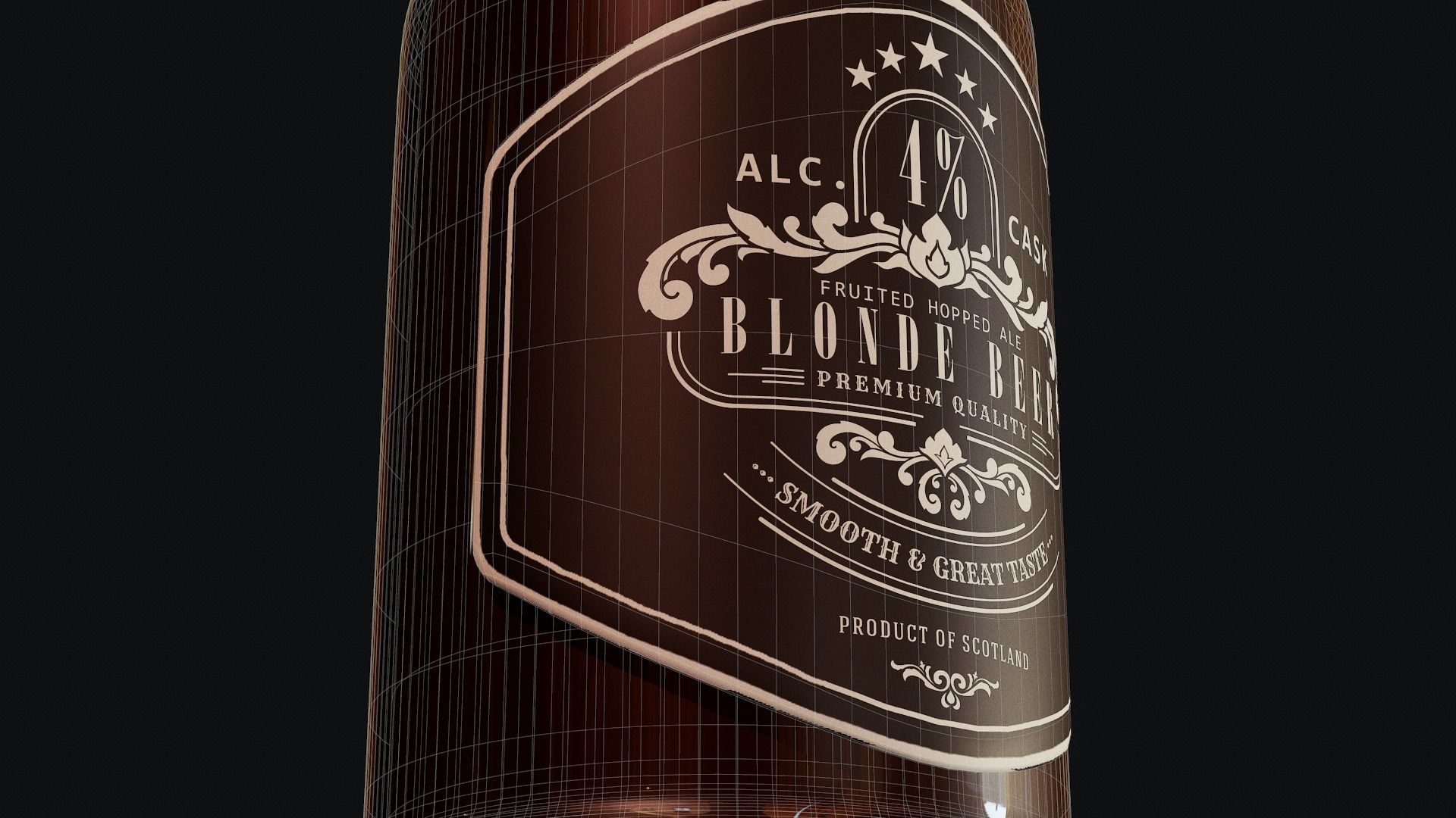 Beer Bottle - Tutorial Included 3D model_12