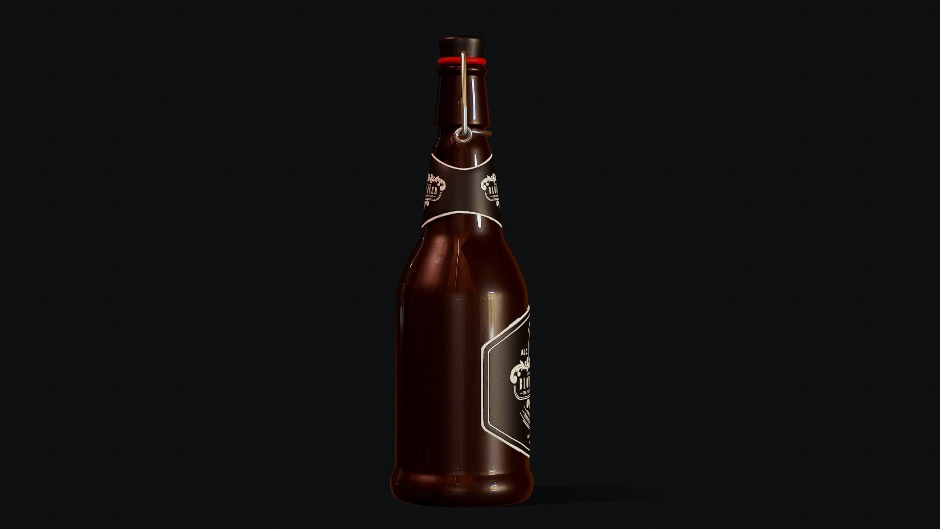 Beer Bottle - Tutorial Included 3D model_3