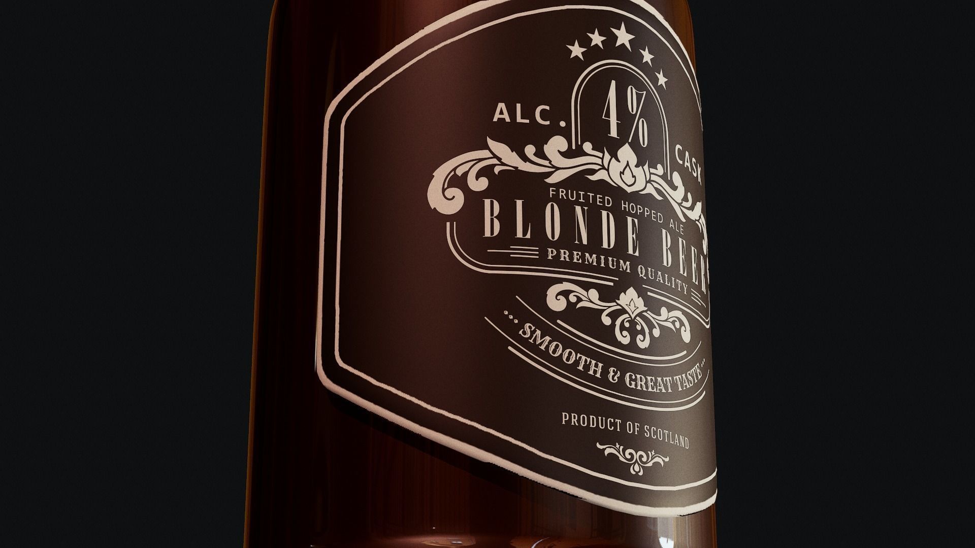 Beer Bottle - Tutorial Included 3D model_11