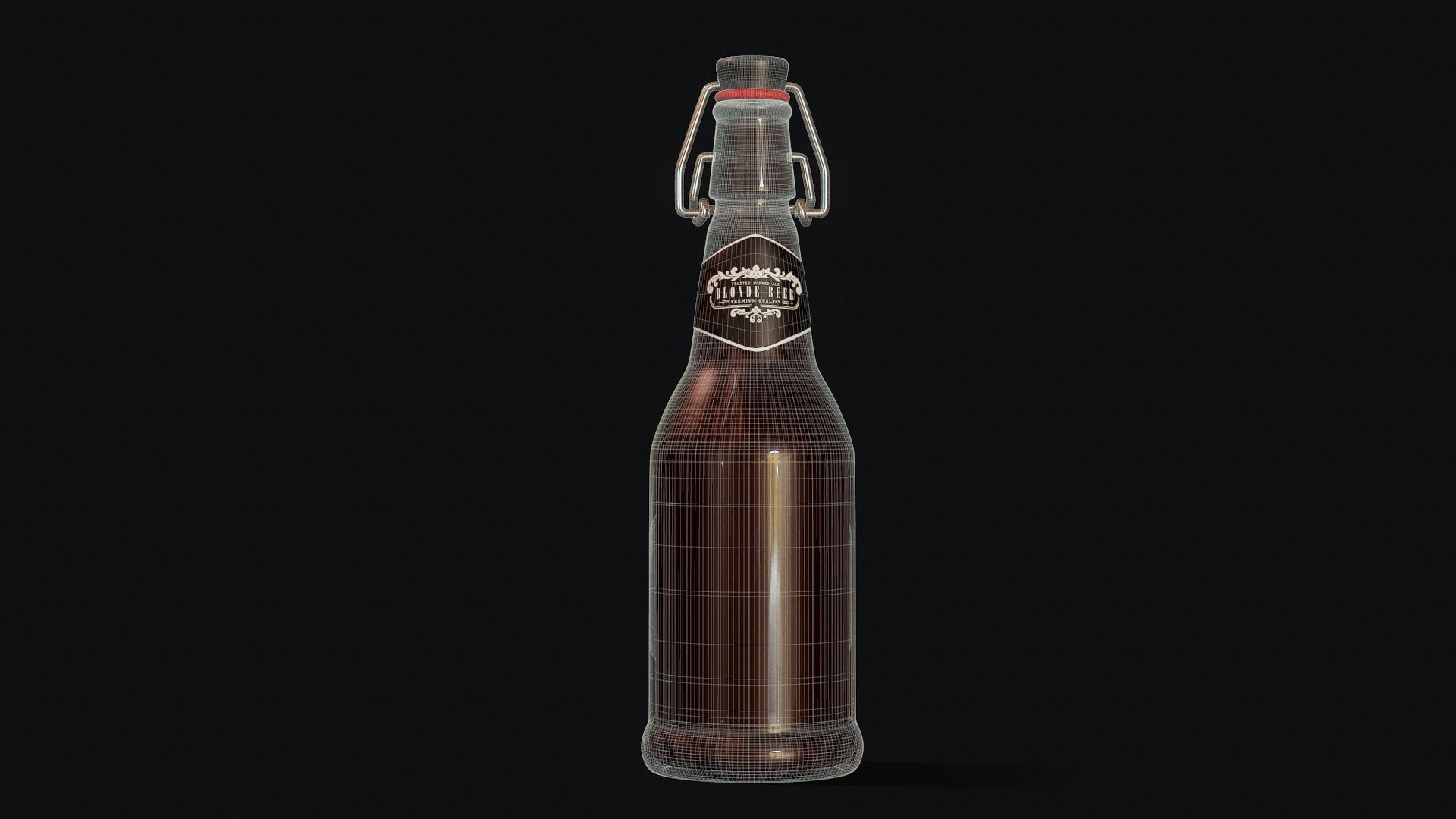 Beer Bottle - Tutorial Included 3D model_6