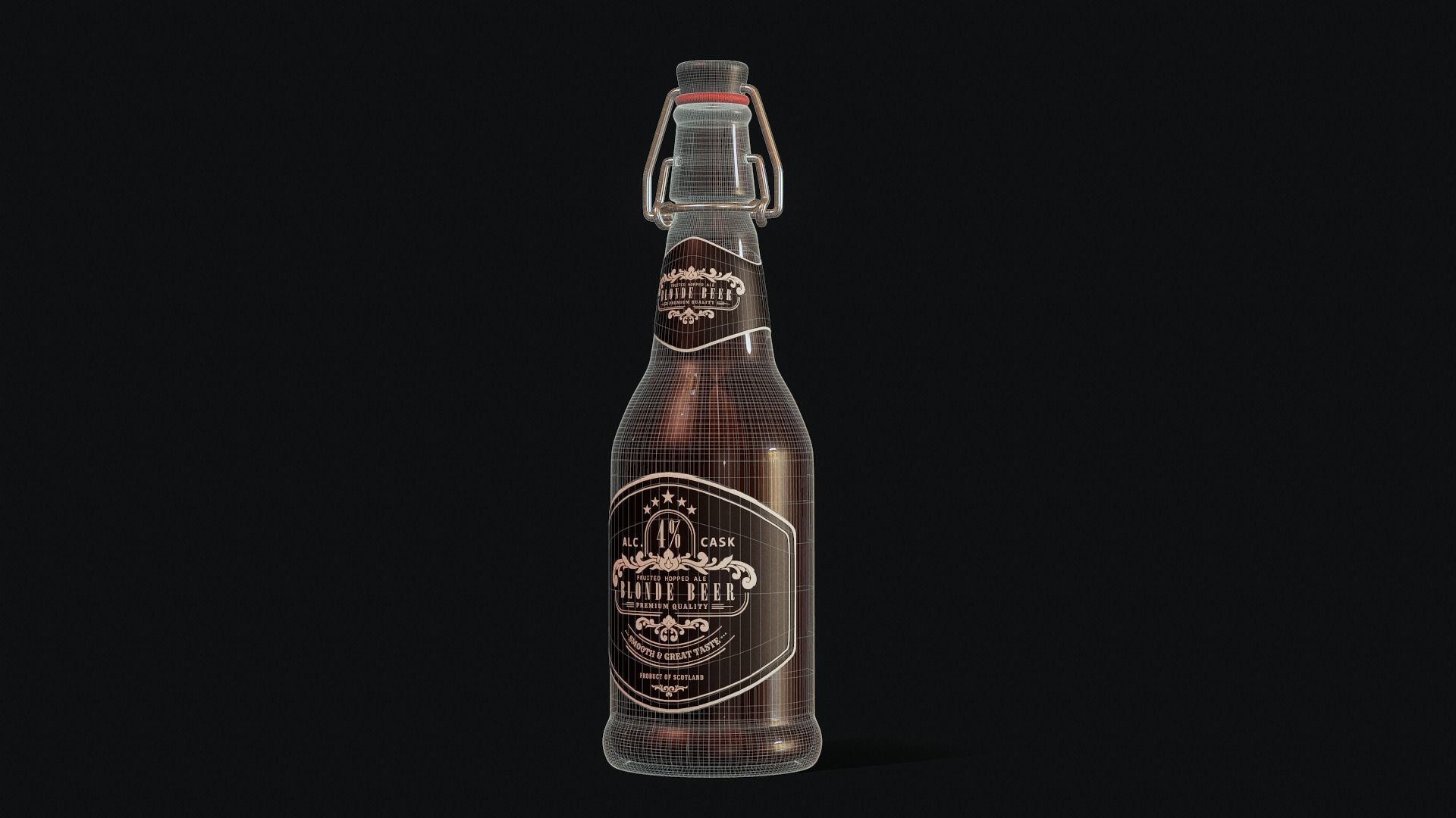 Beer Bottle - Tutorial Included 3D model_8