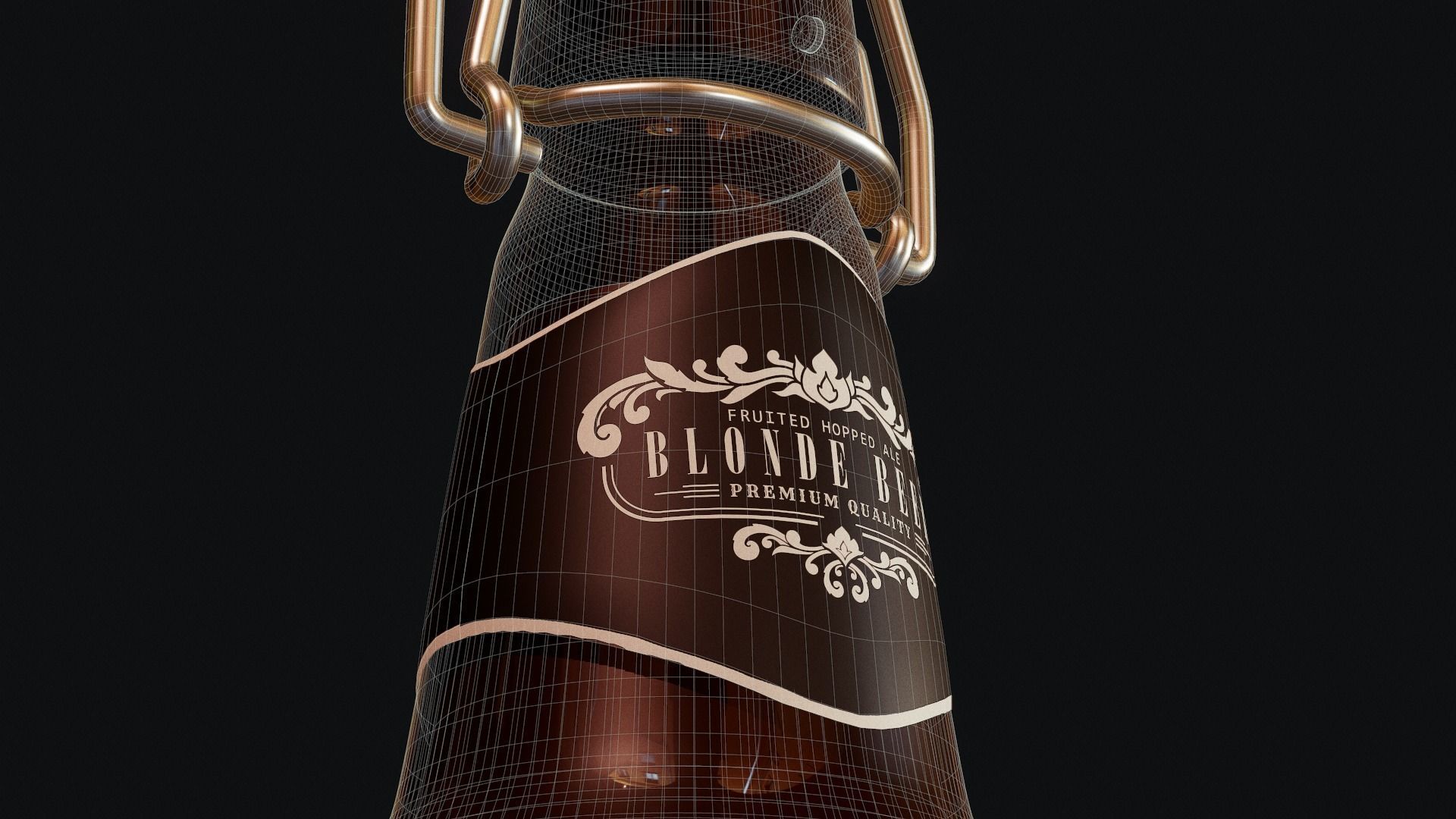 Beer Bottle - Tutorial Included 3D model_10