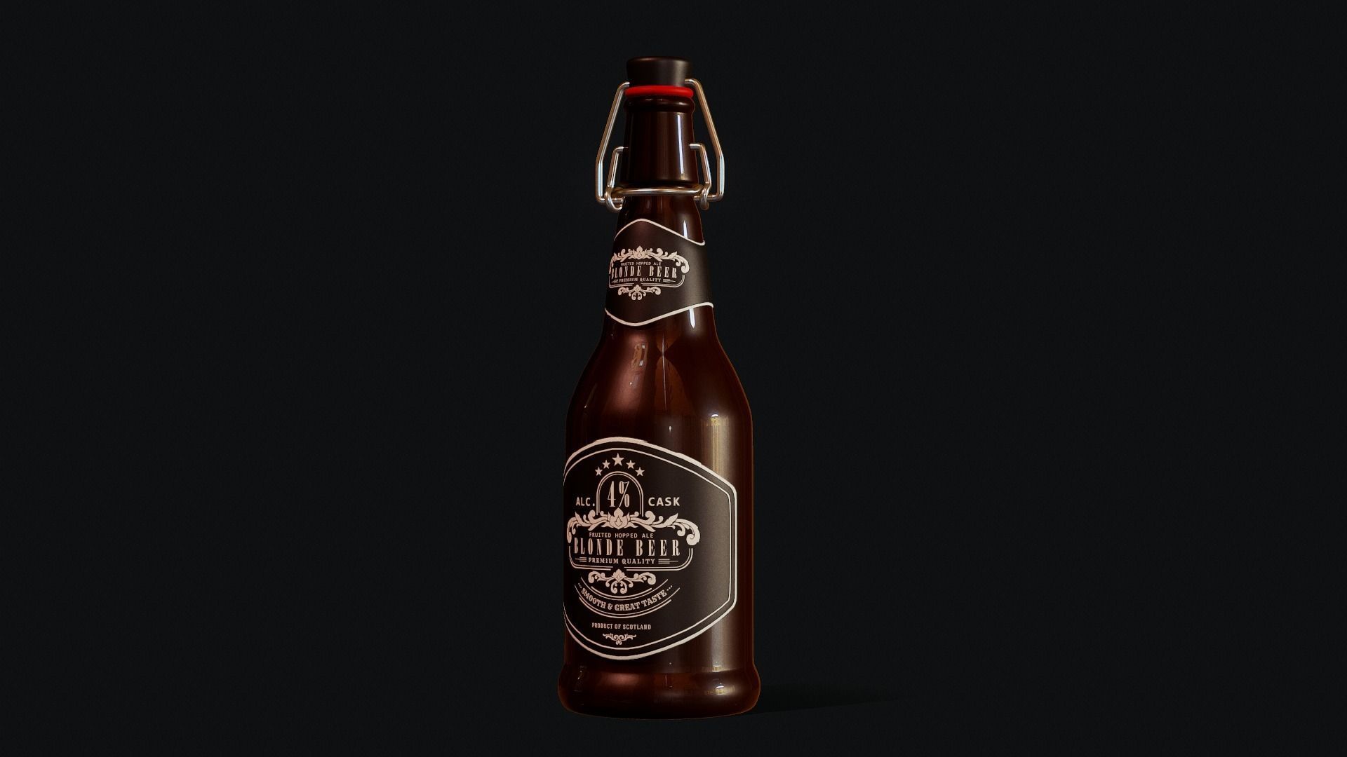Beer Bottle - Tutorial Included 3D model_7