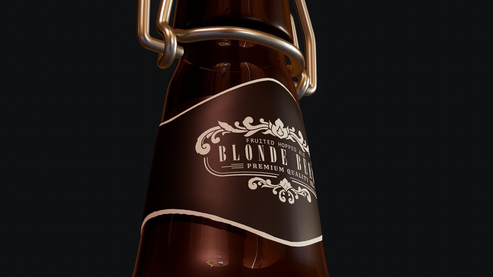 Beer Bottle - Tutorial Included 3D model_9