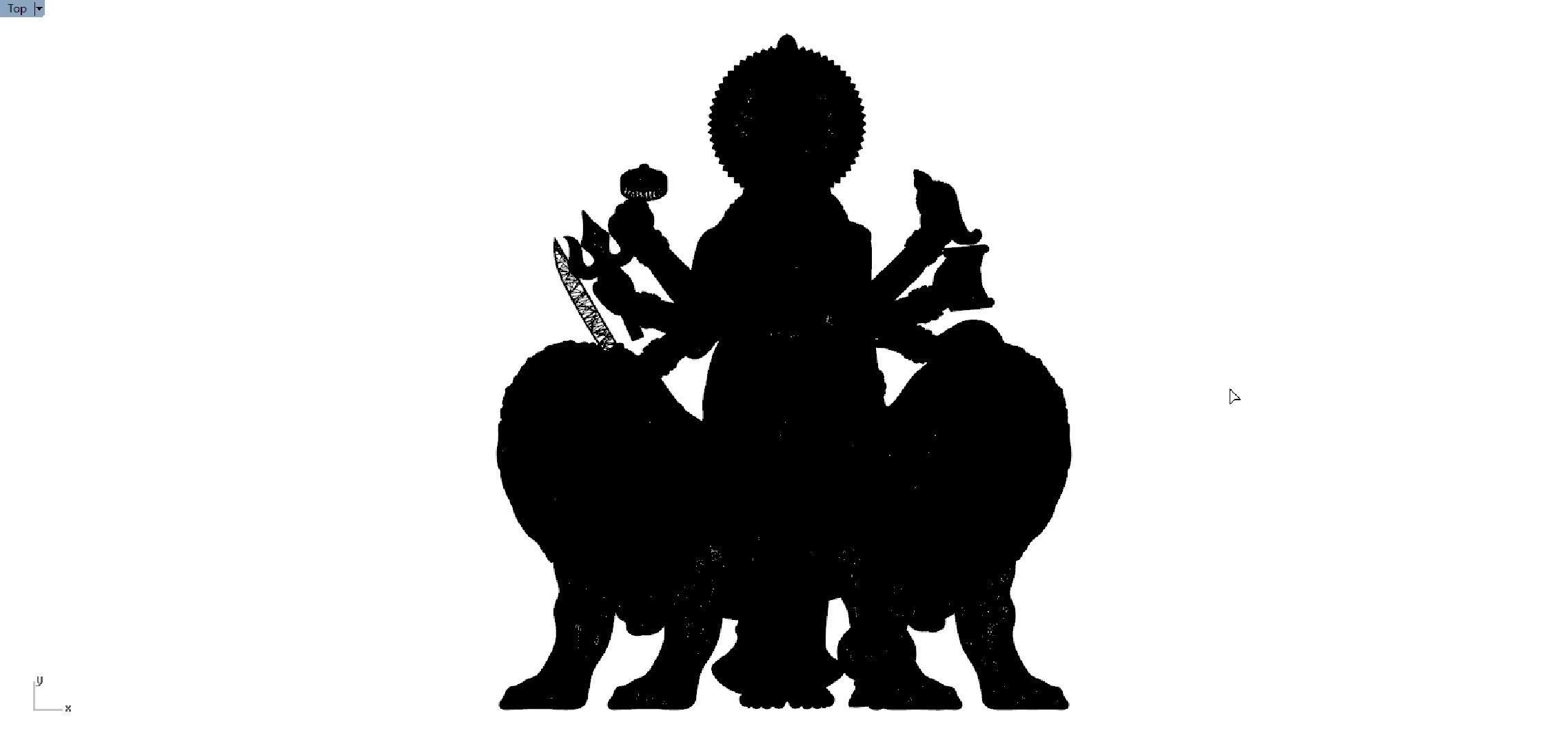 DURGA MAA PENDENT 3D print model_9