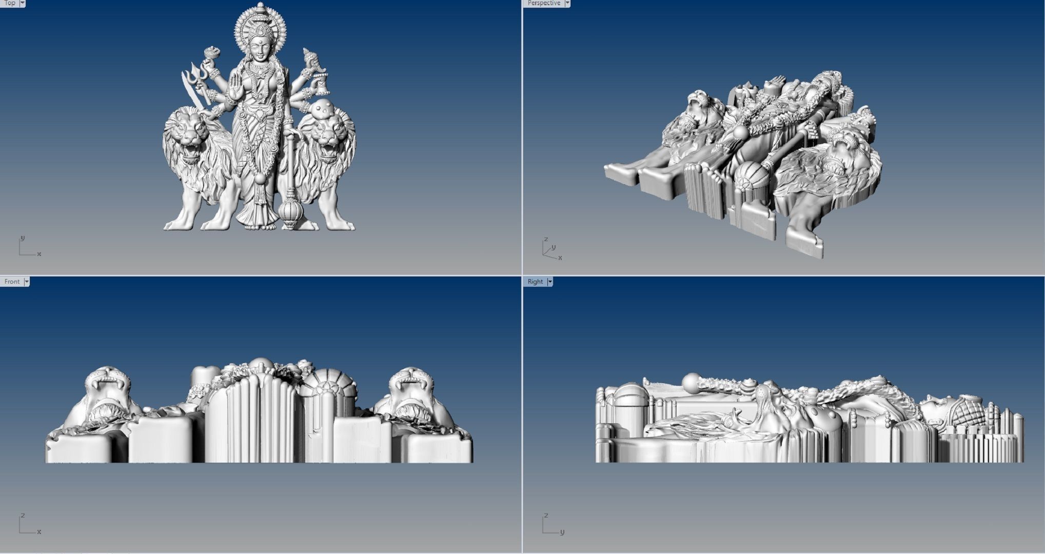 DURGA MAA PENDENT 3D print model_2
