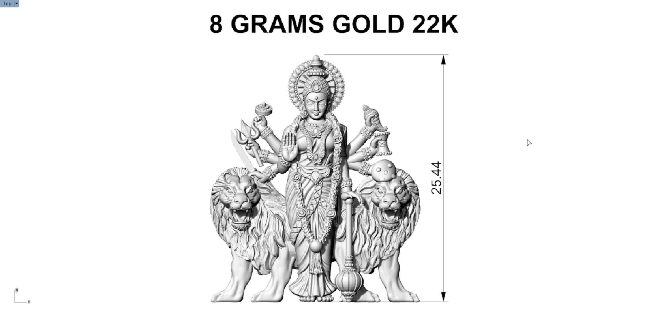 DURGA MAA PENDENT 3D print model_8