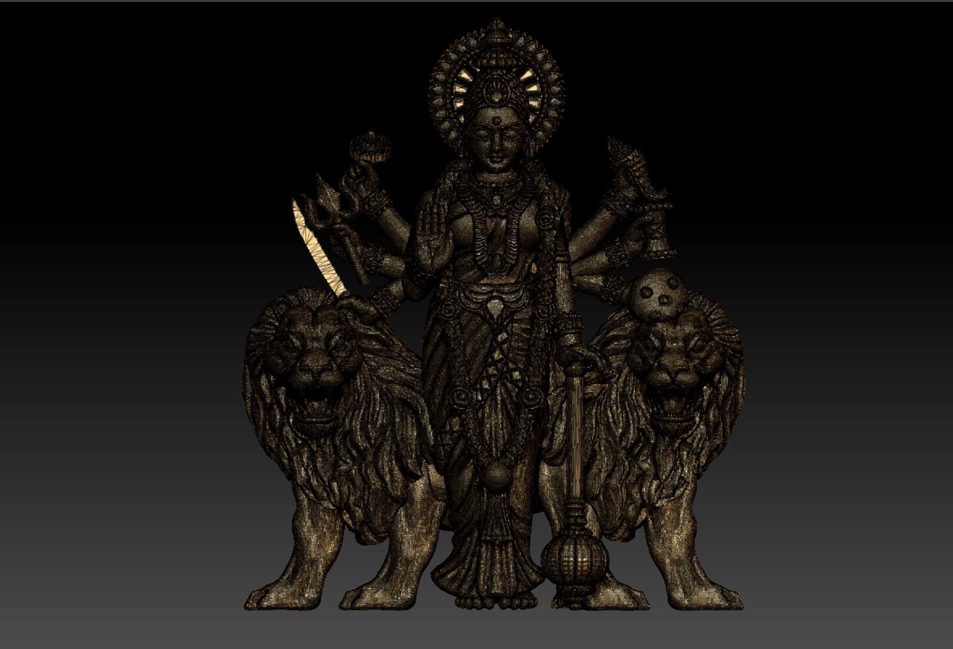DURGA MAA PENDENT 3D print model_6