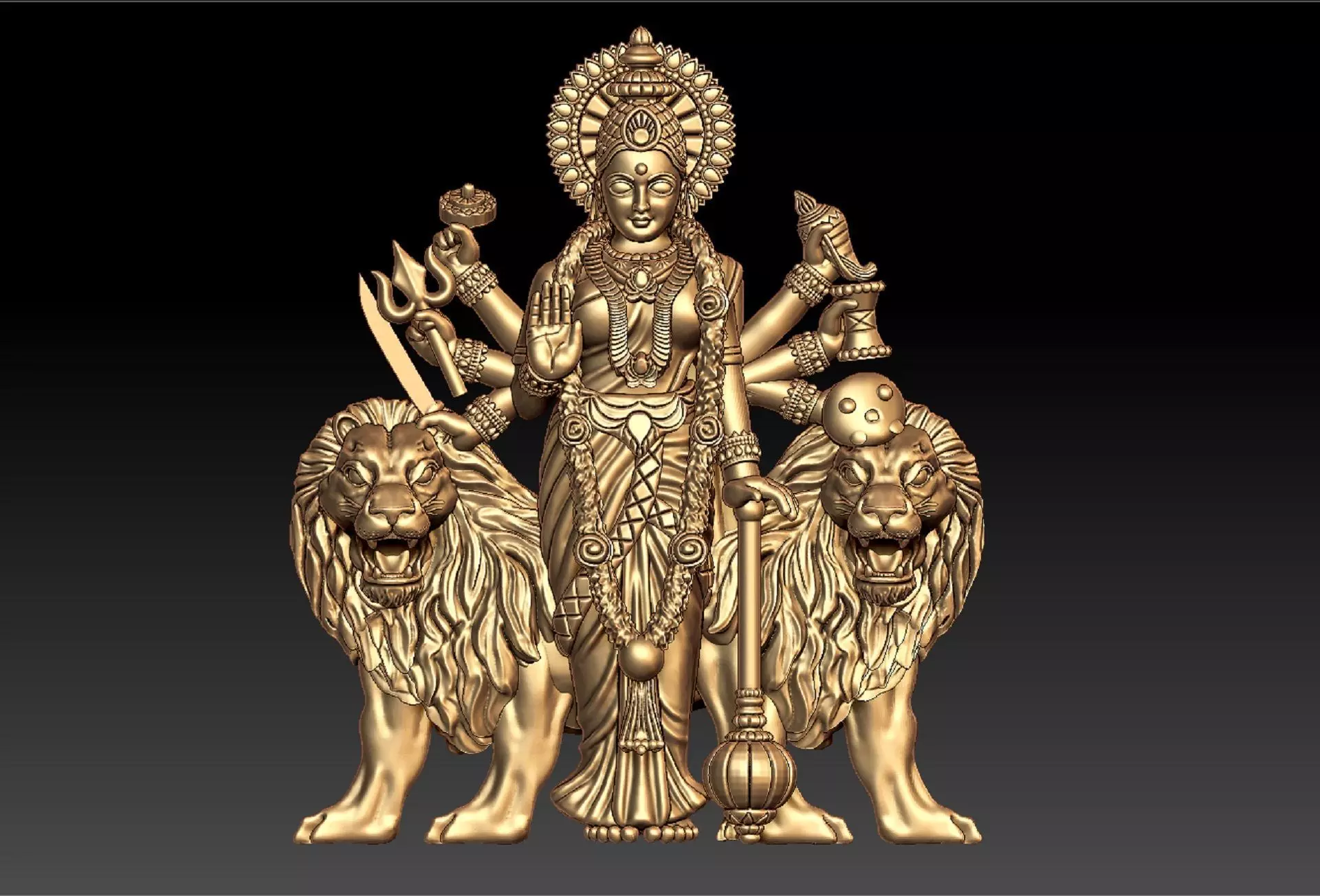 DURGA MAA PENDENT 3D print model_0