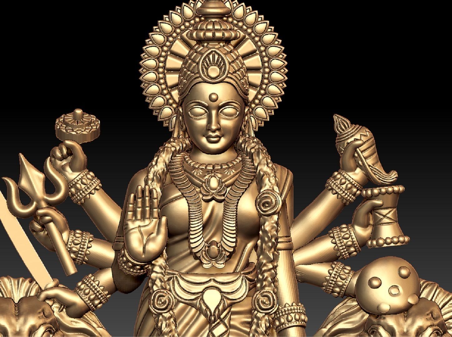 DURGA MAA PENDENT 3D print model_1