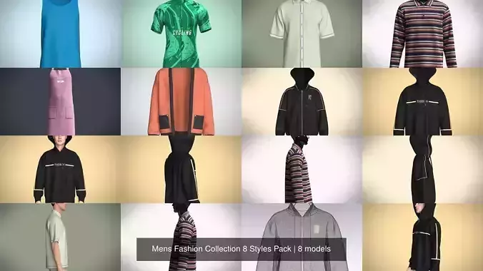 Mens Fashion Collection 8 Styles Pack 