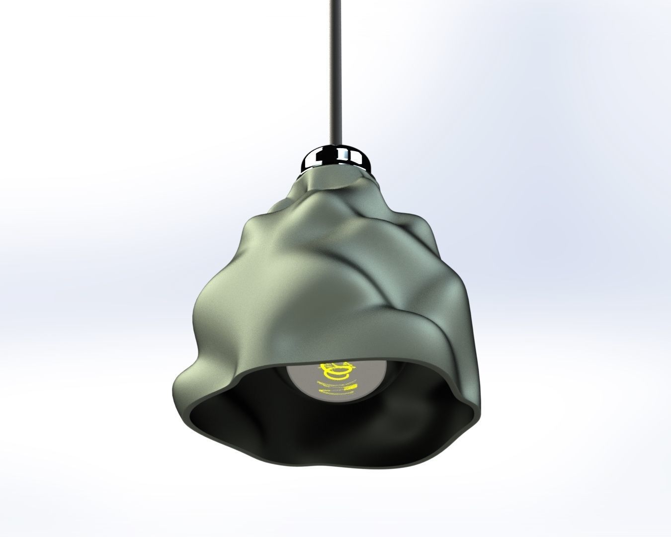 3d model wrinkled lampshade-Ready to print  3D print model_3