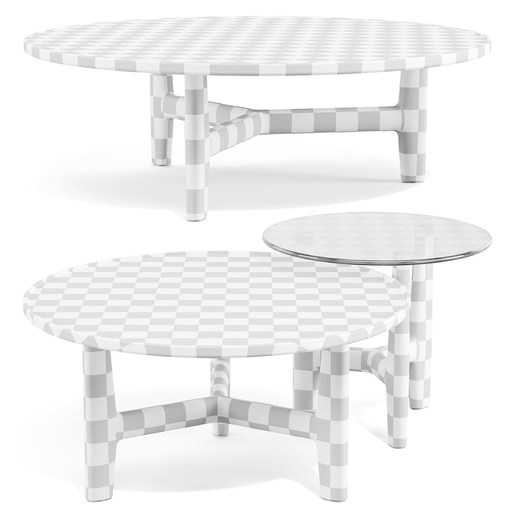 Porada Tillow - Coffee and Side Tables Set 02 3D model_2