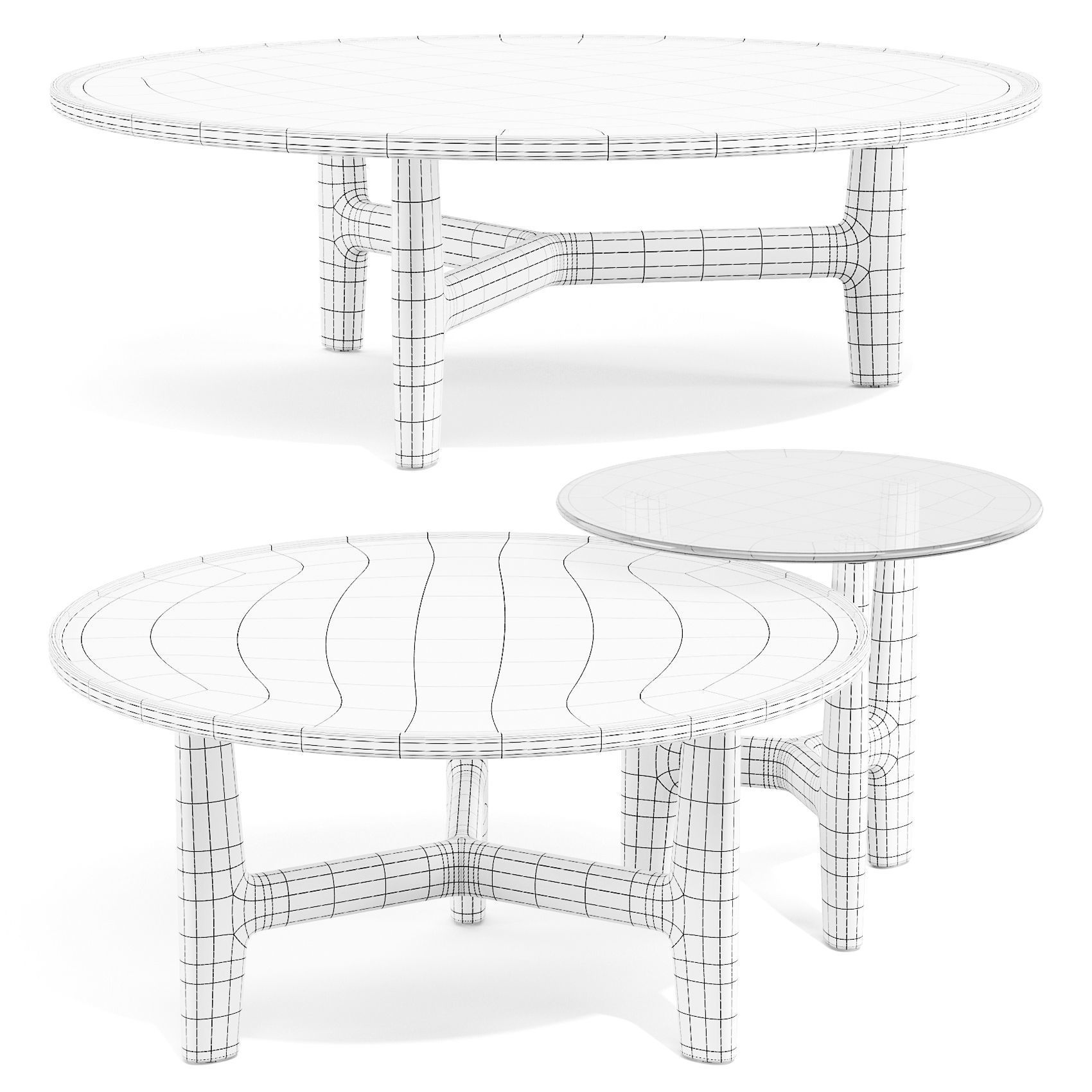 Porada Tillow - Coffee and Side Tables Set 02 3D model_3