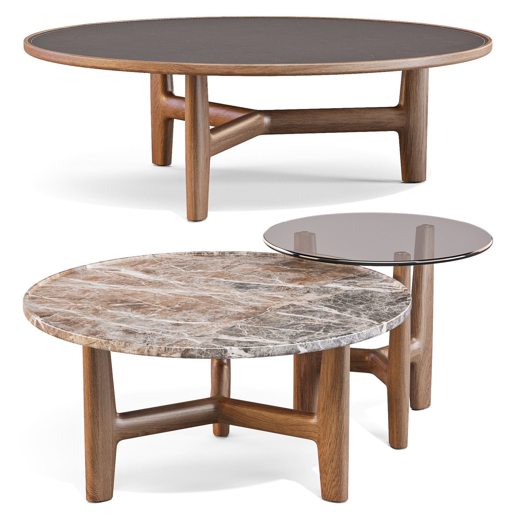 Porada Tillow - Coffee and Side Tables Set 02 3D model_1