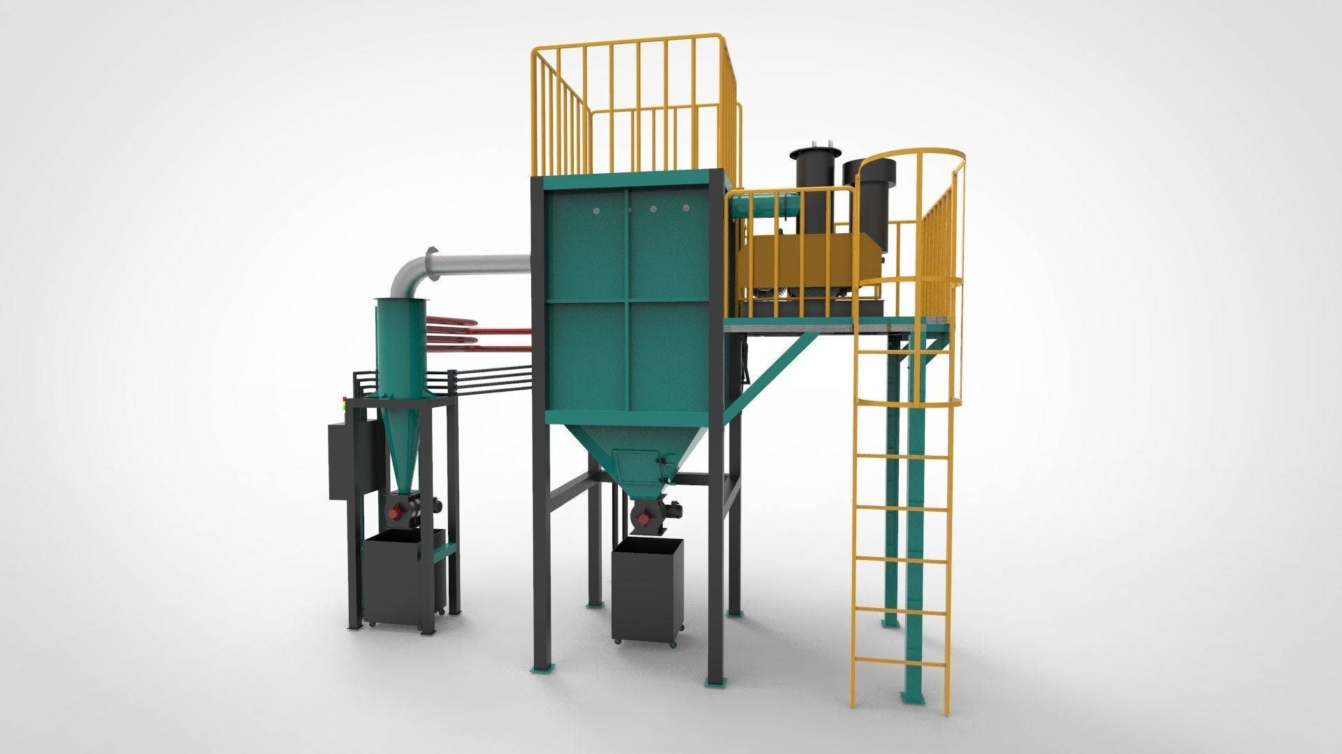 dust collecting system 3D model_3