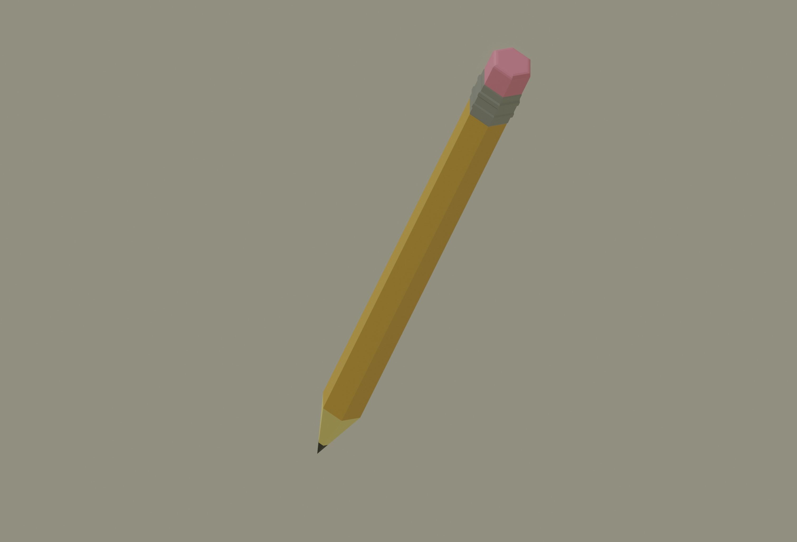 Toon Pencil Low-poly 3D model_6