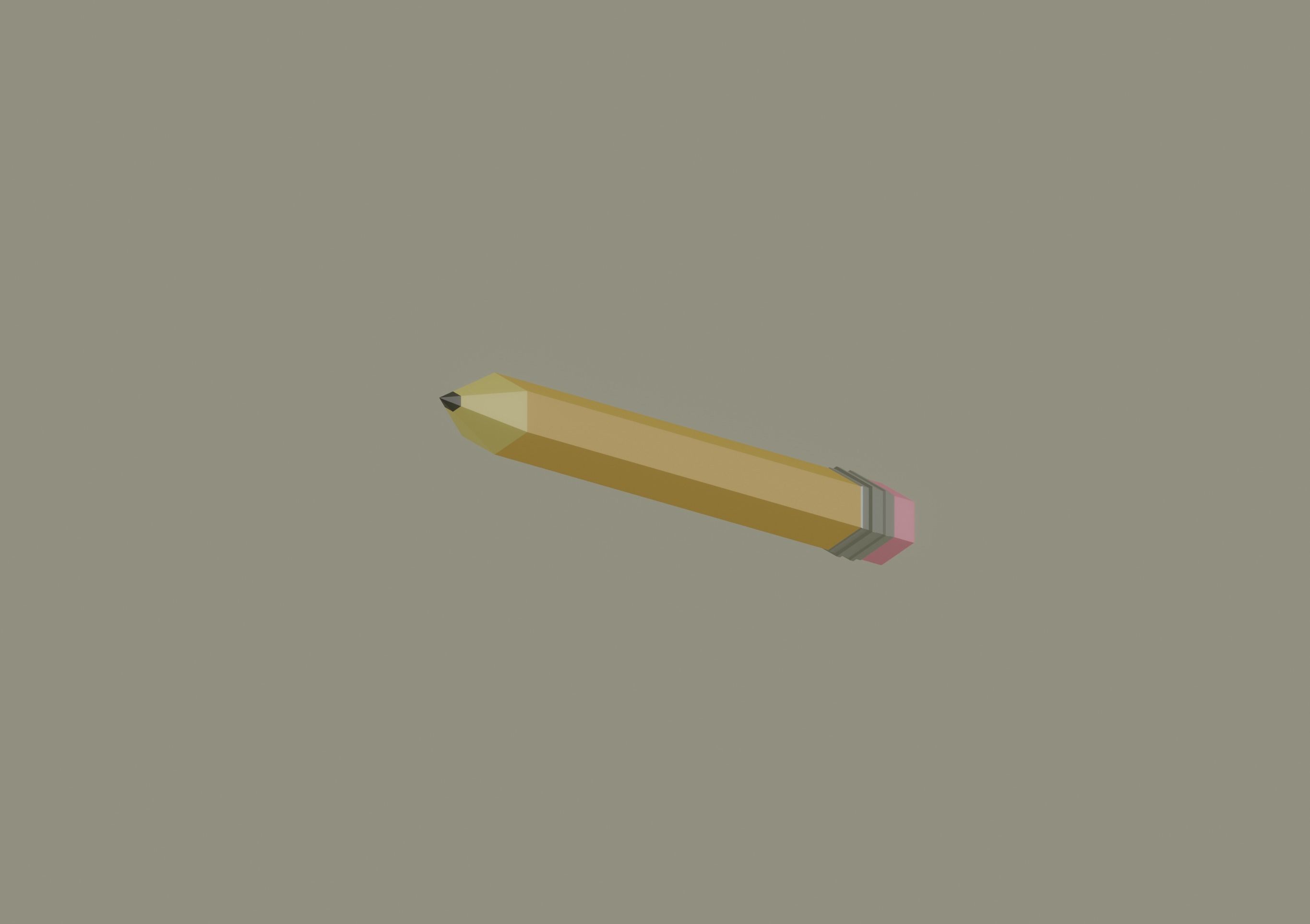 Toon Pencil Low-poly 3D model_3