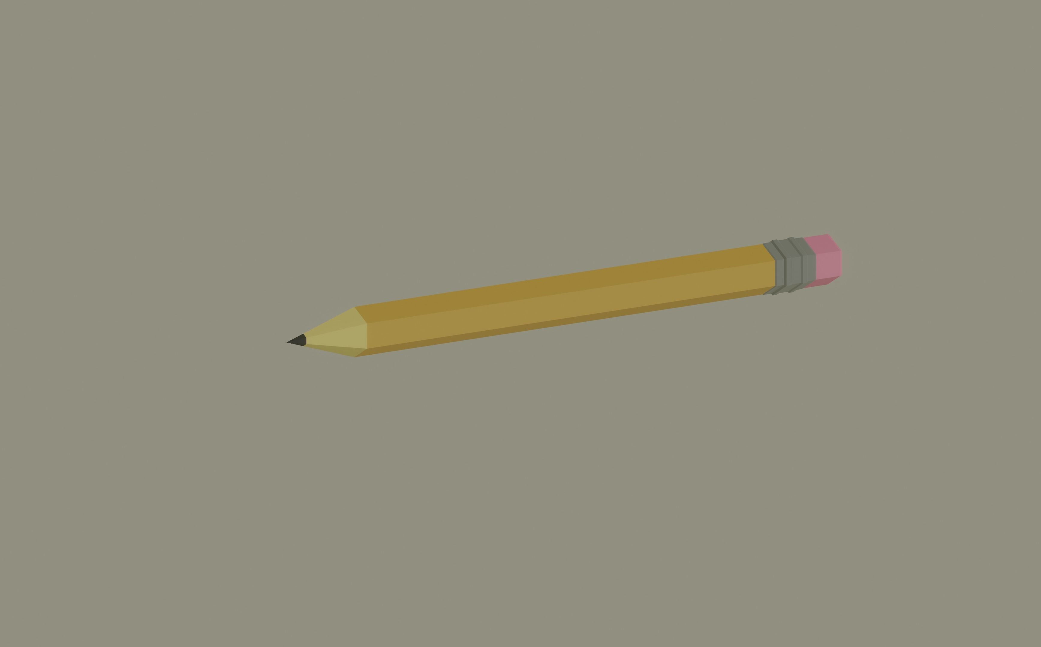 Toon Pencil Low-poly 3D model_2