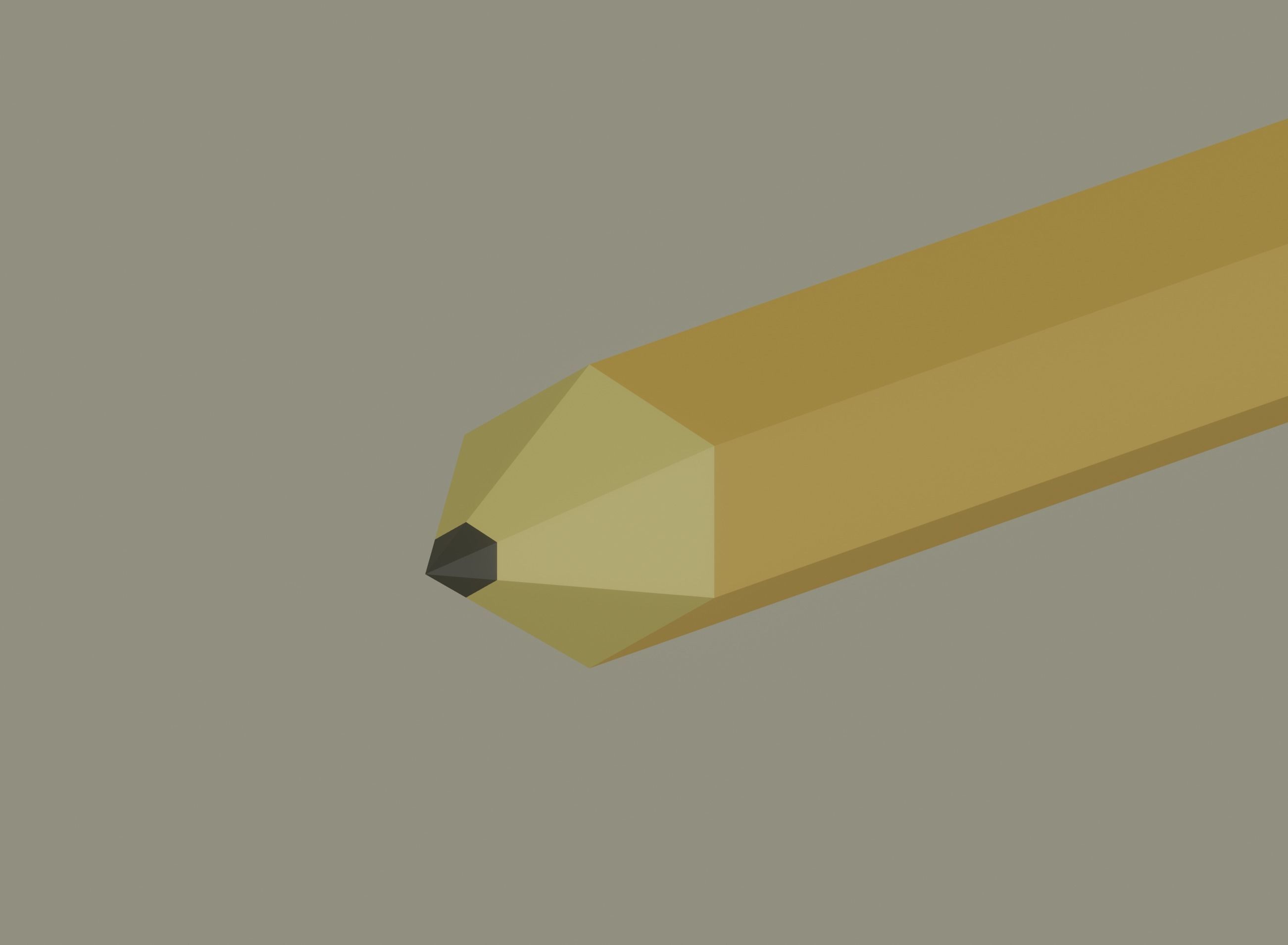 Toon Pencil Low-poly 3D model_7
