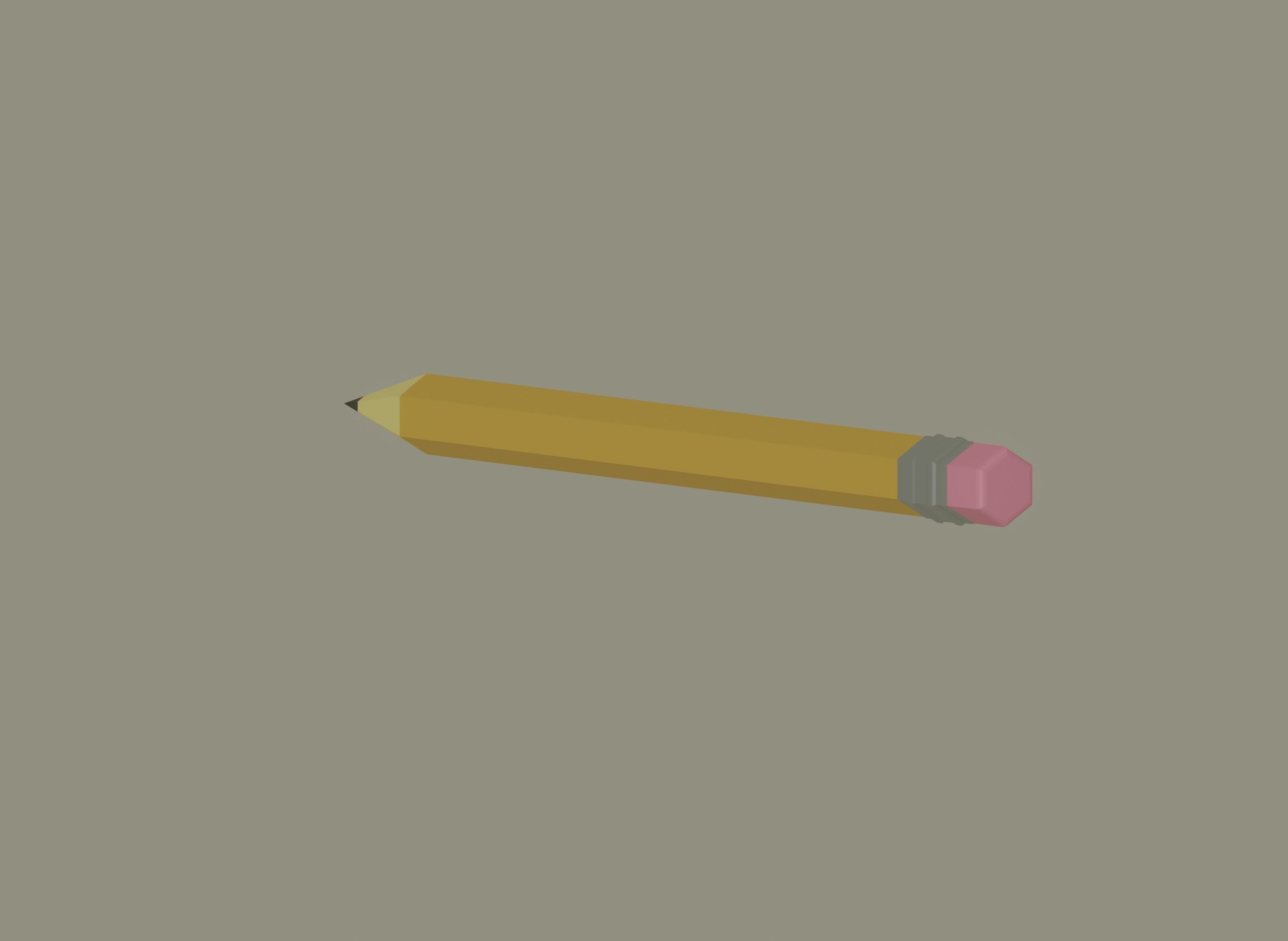 Toon Pencil Low-poly 3D model_4