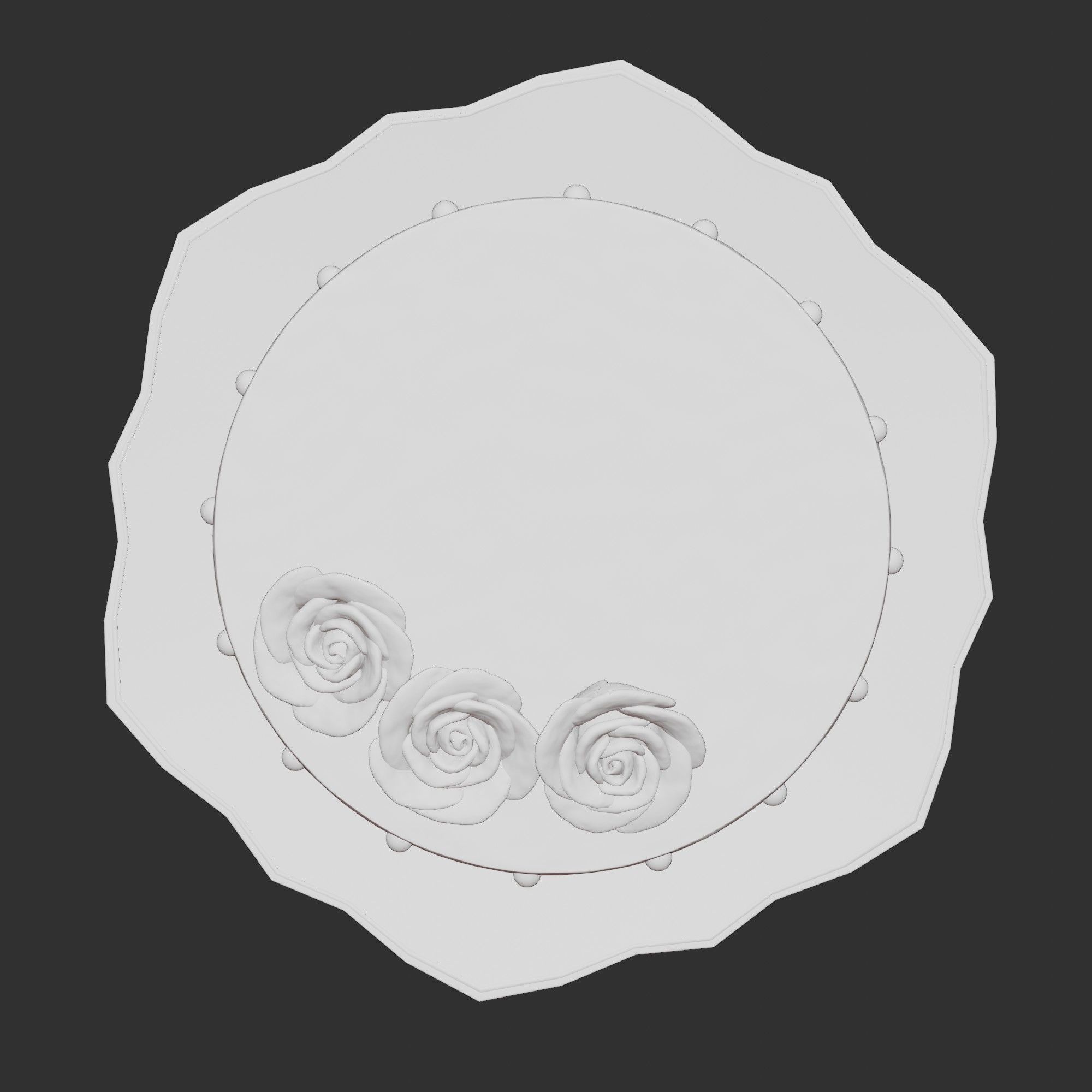 Pink Rose Mousse Cake On A Glass Tray 3D Model Low-poly 3D model_4