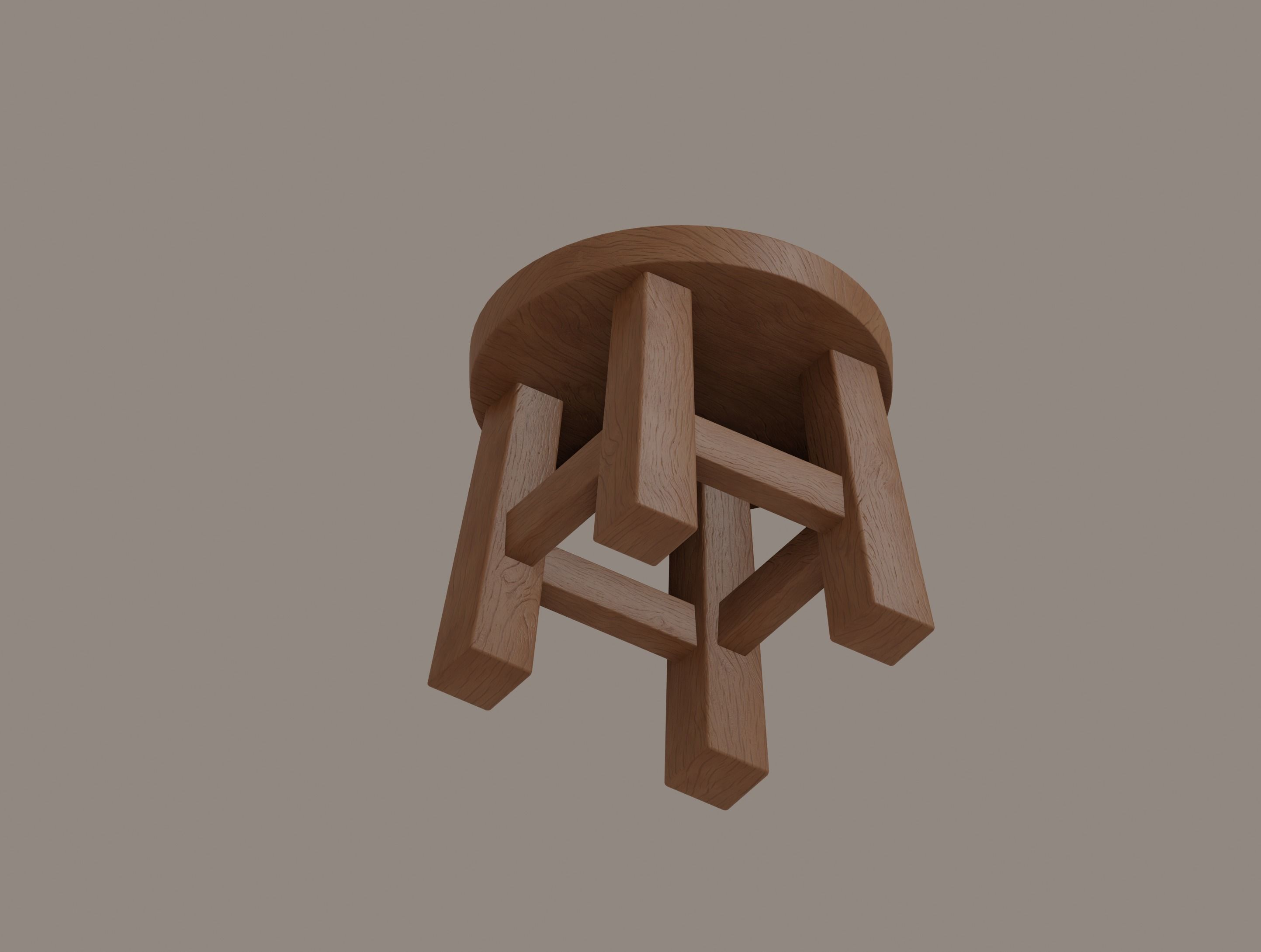 Small Stool 3D model_5