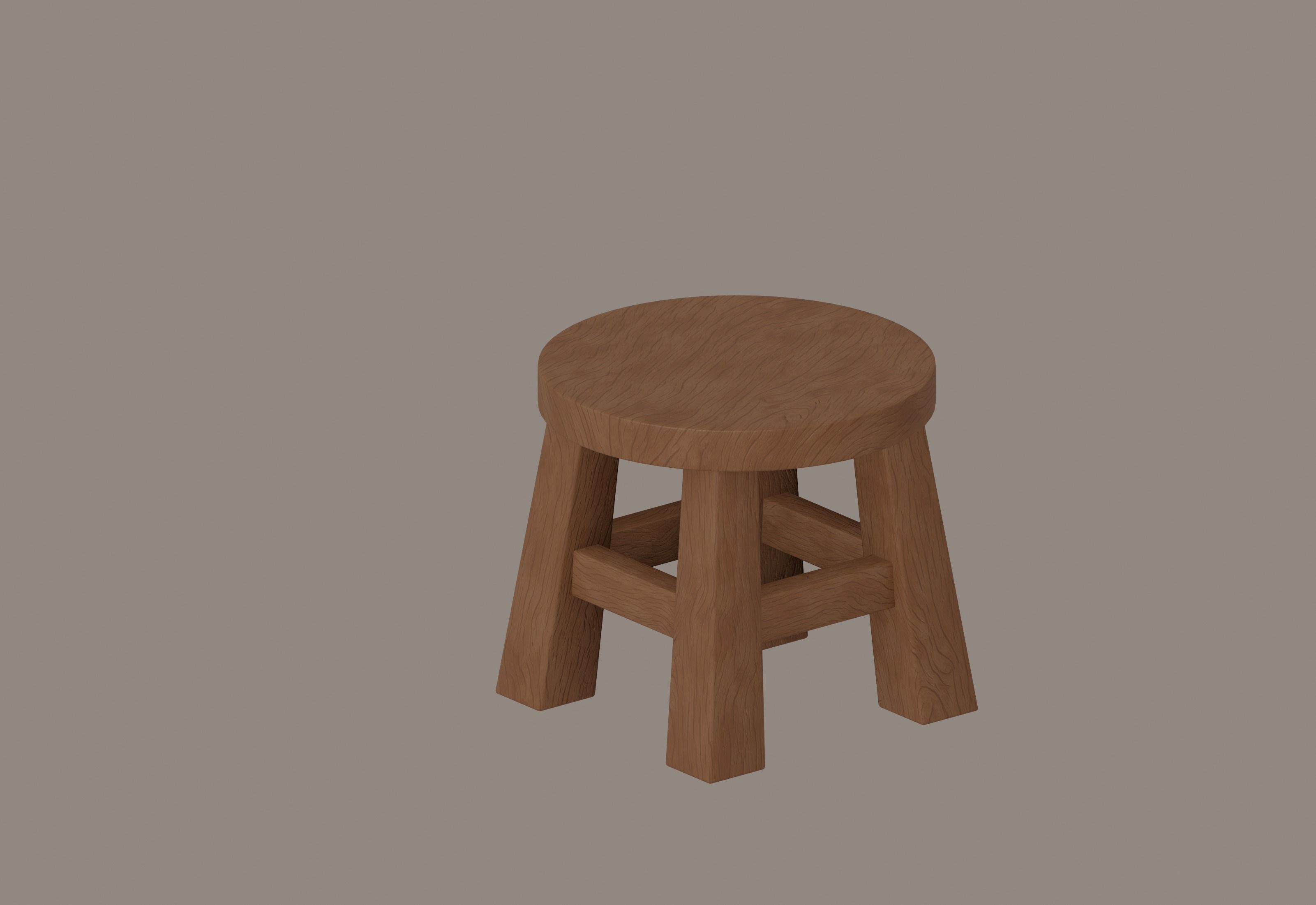 Small Stool 3D model_3