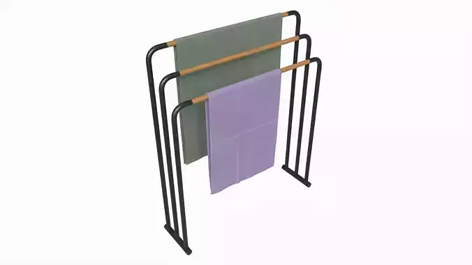 Bathroom Floor Towel Hanger 3D model
