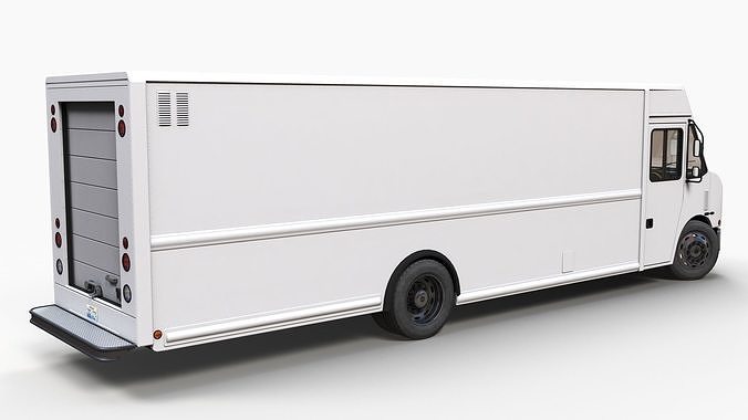Freightliner step van Low-poly 3D model 3