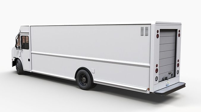 Freightliner step van Low-poly 3D model 5