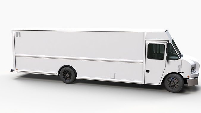 Freightliner step van Low-poly 3D model 4
