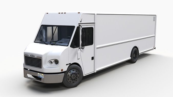 Freightliner step van Low-poly 3D model 2