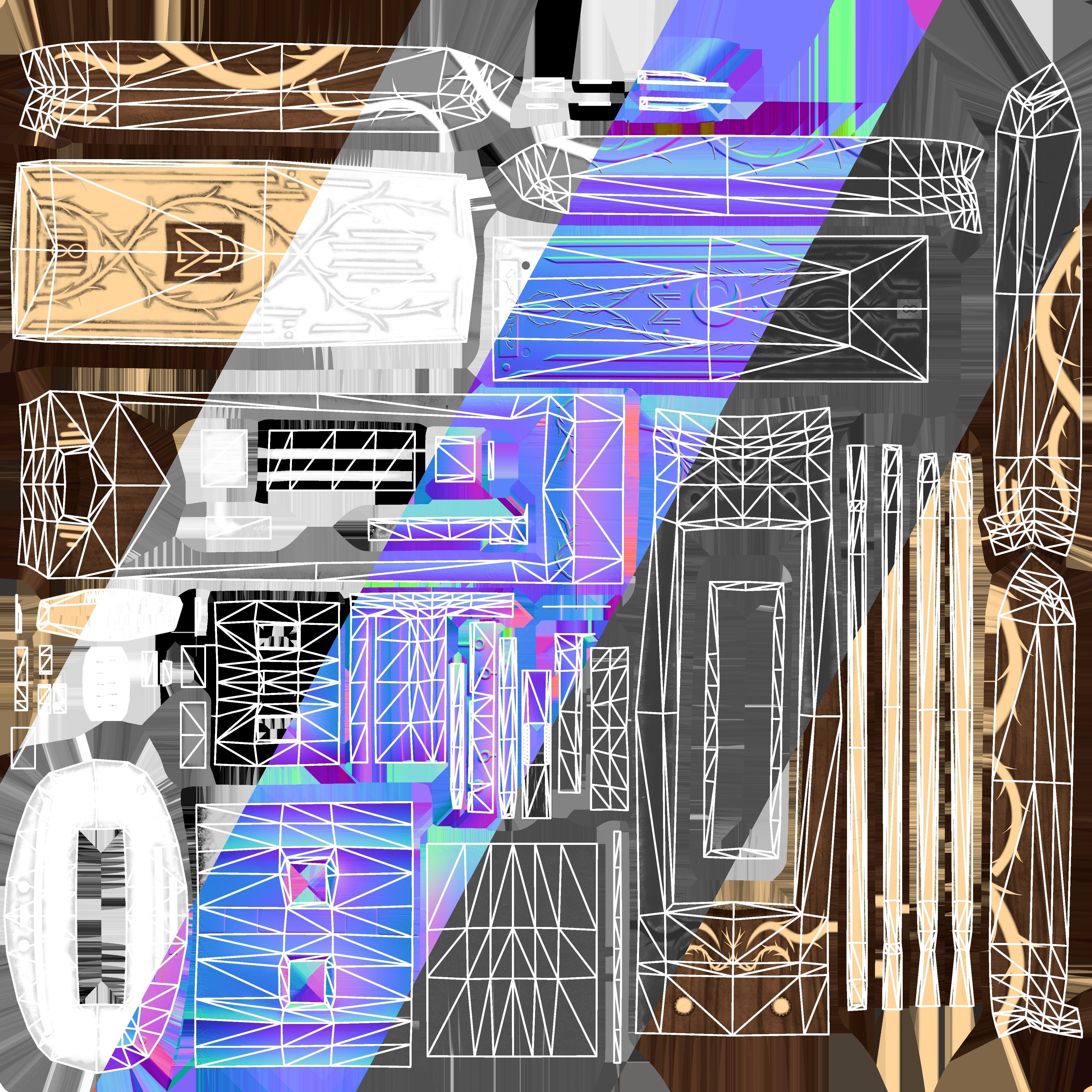 Vintage memory card Low-poly 3D model_5