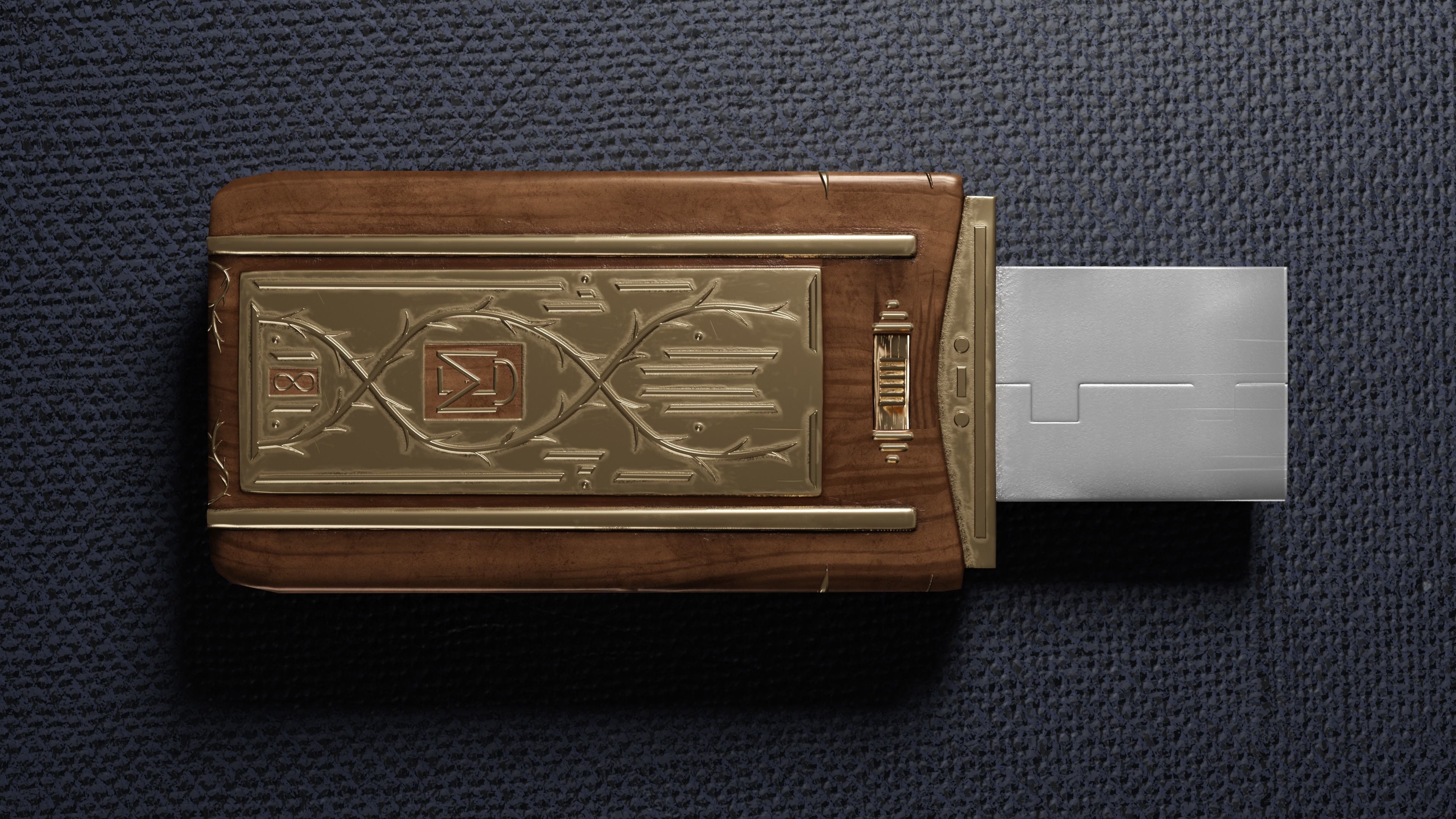 Vintage memory card Low-poly 3D model_2