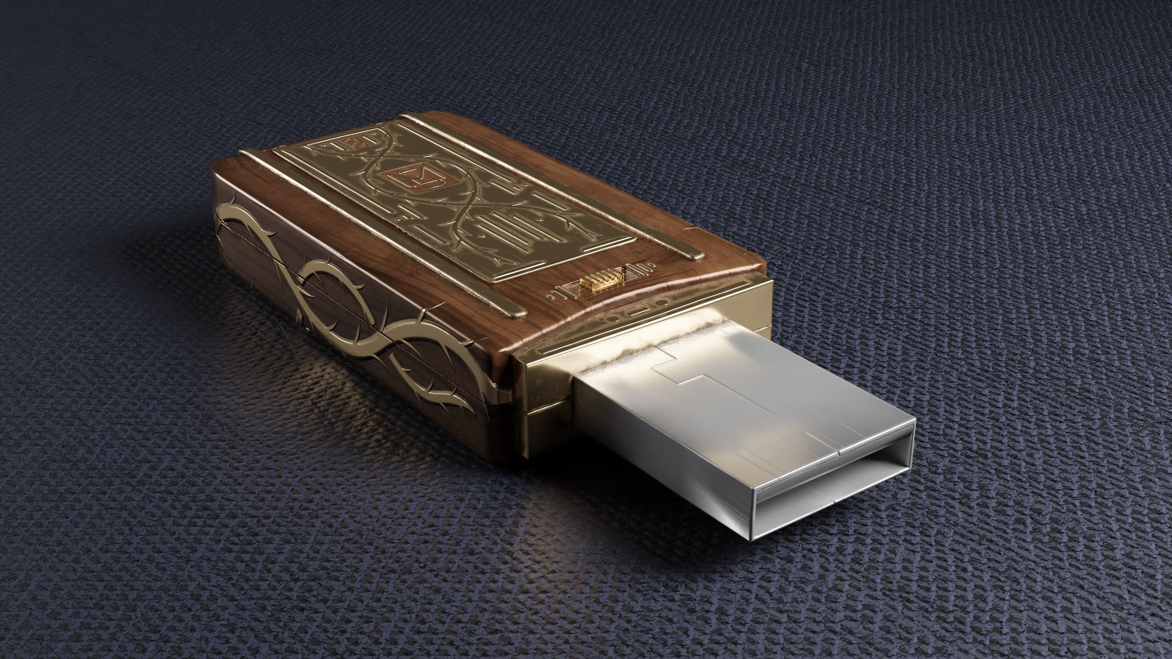 Vintage memory card Low-poly 3D model_1