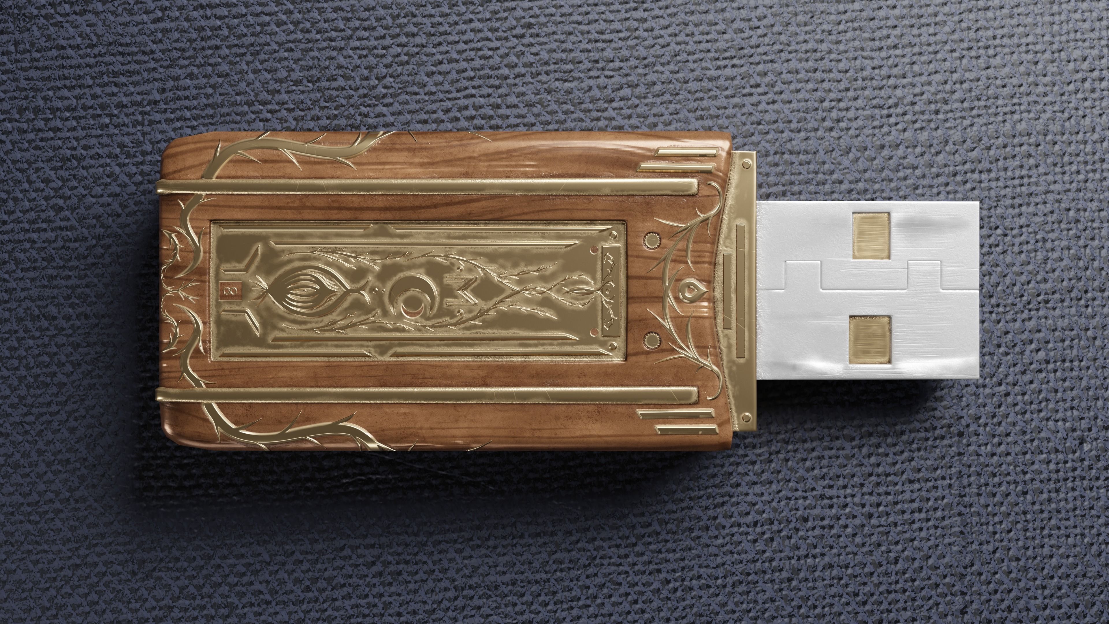 Vintage memory card Low-poly 3D model_3