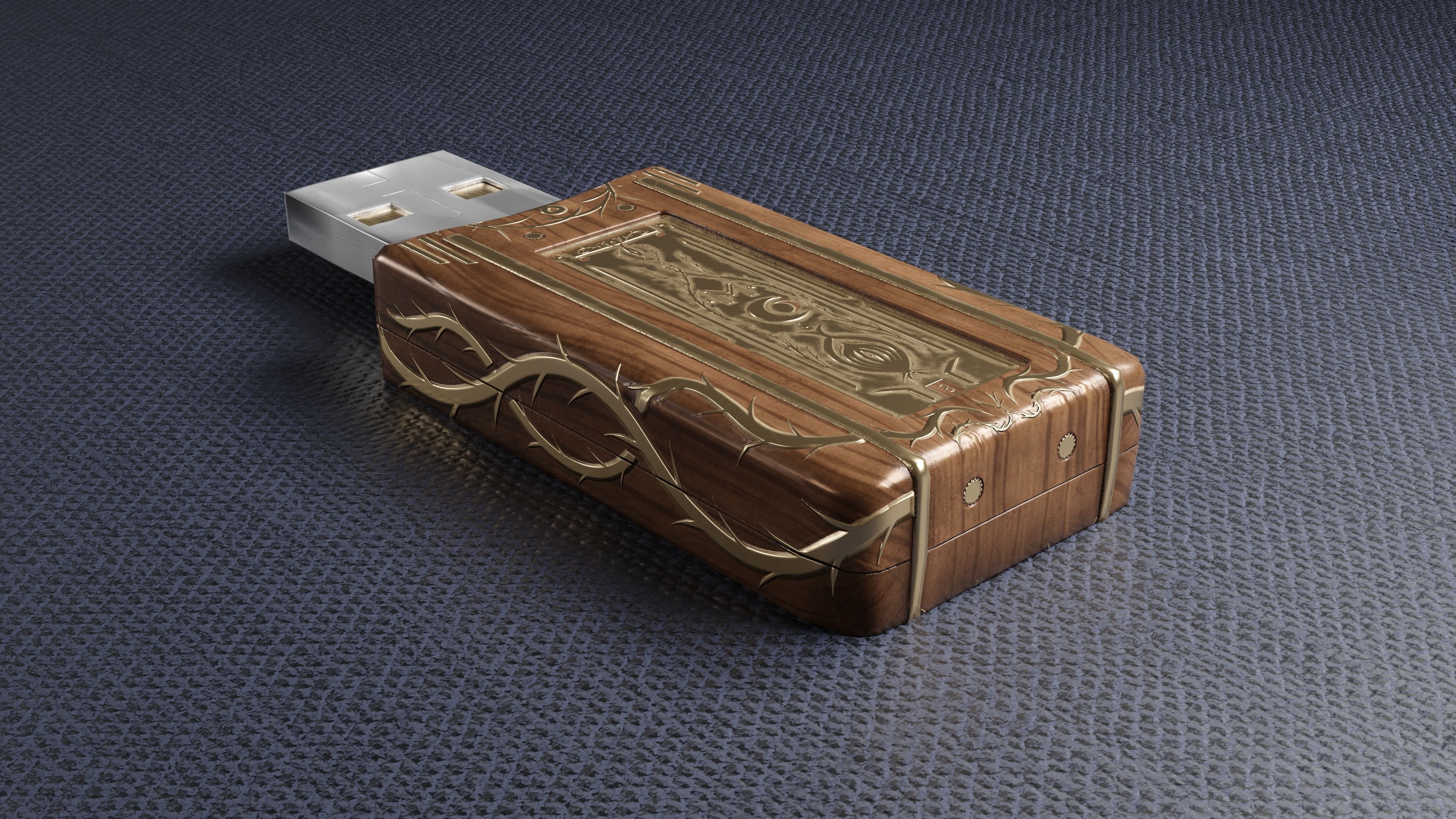 Vintage memory card Low-poly 3D model_4