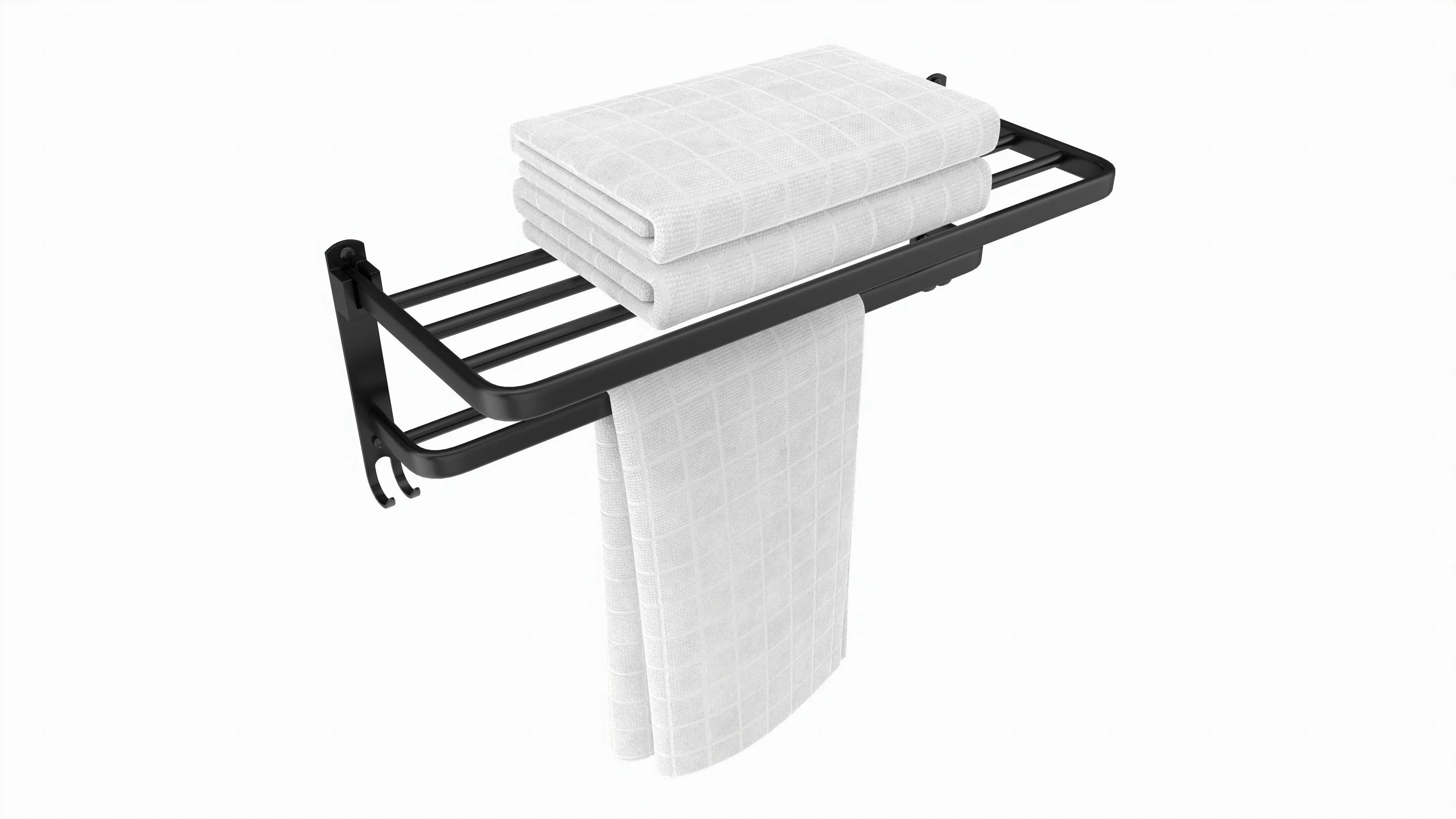 Bathroom Towel Rail Rack with Towels 3D model