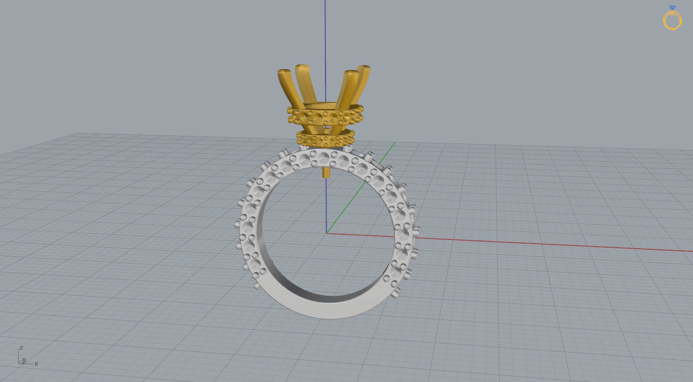Ring with Cushion Stone 3D print model_15