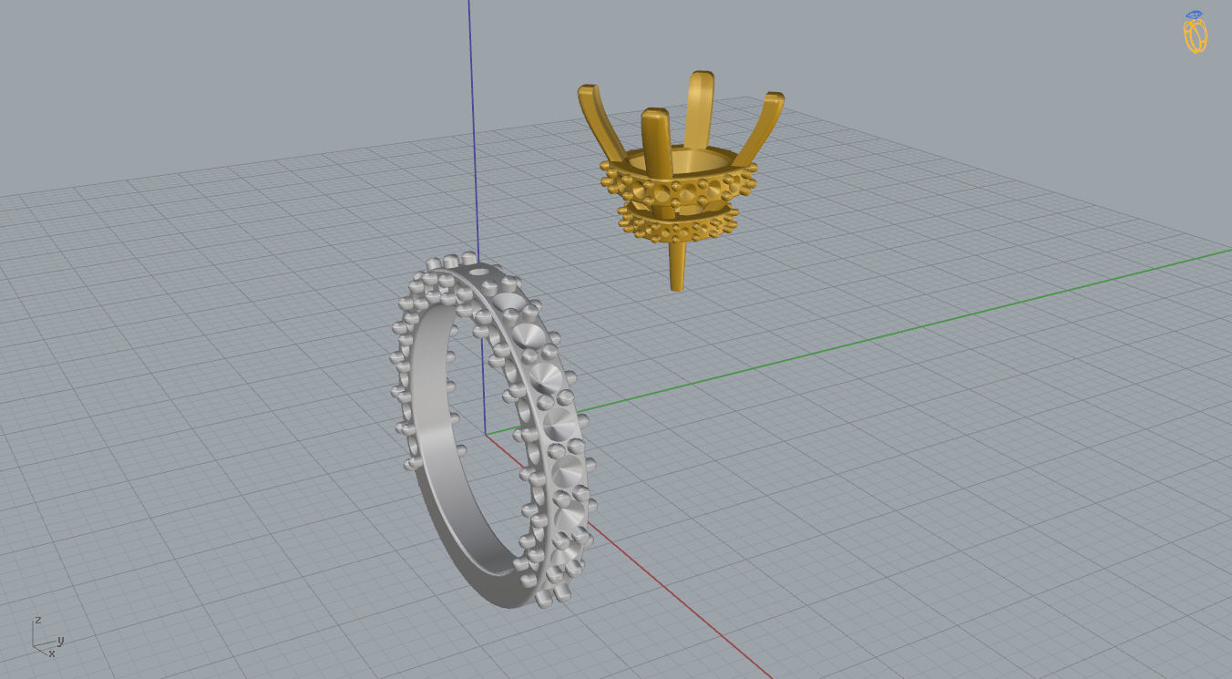 Ring with Cushion Stone 3D print model_7