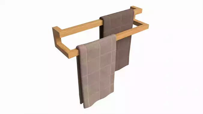 Bathroom Wall Mounted Wooden Towel Bar