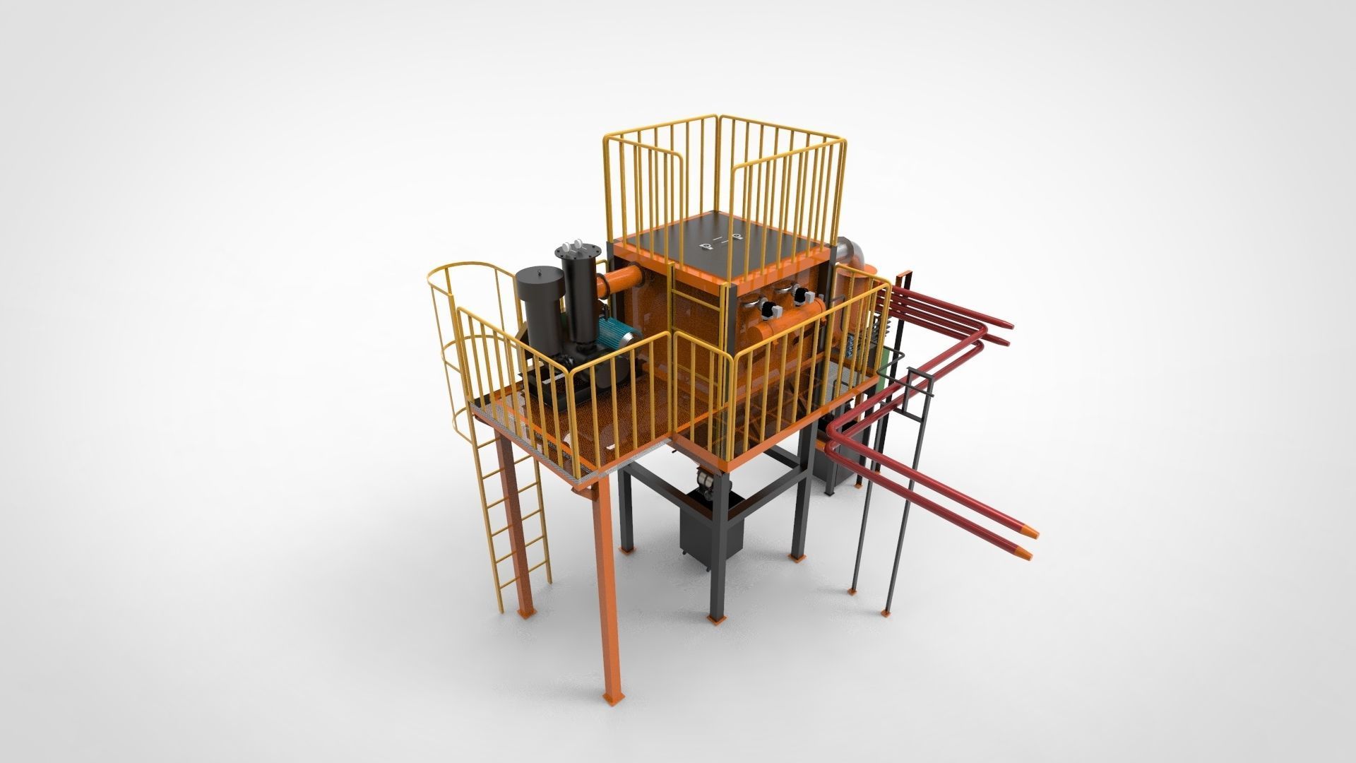 Industrial dust collecting system 3D model_4
