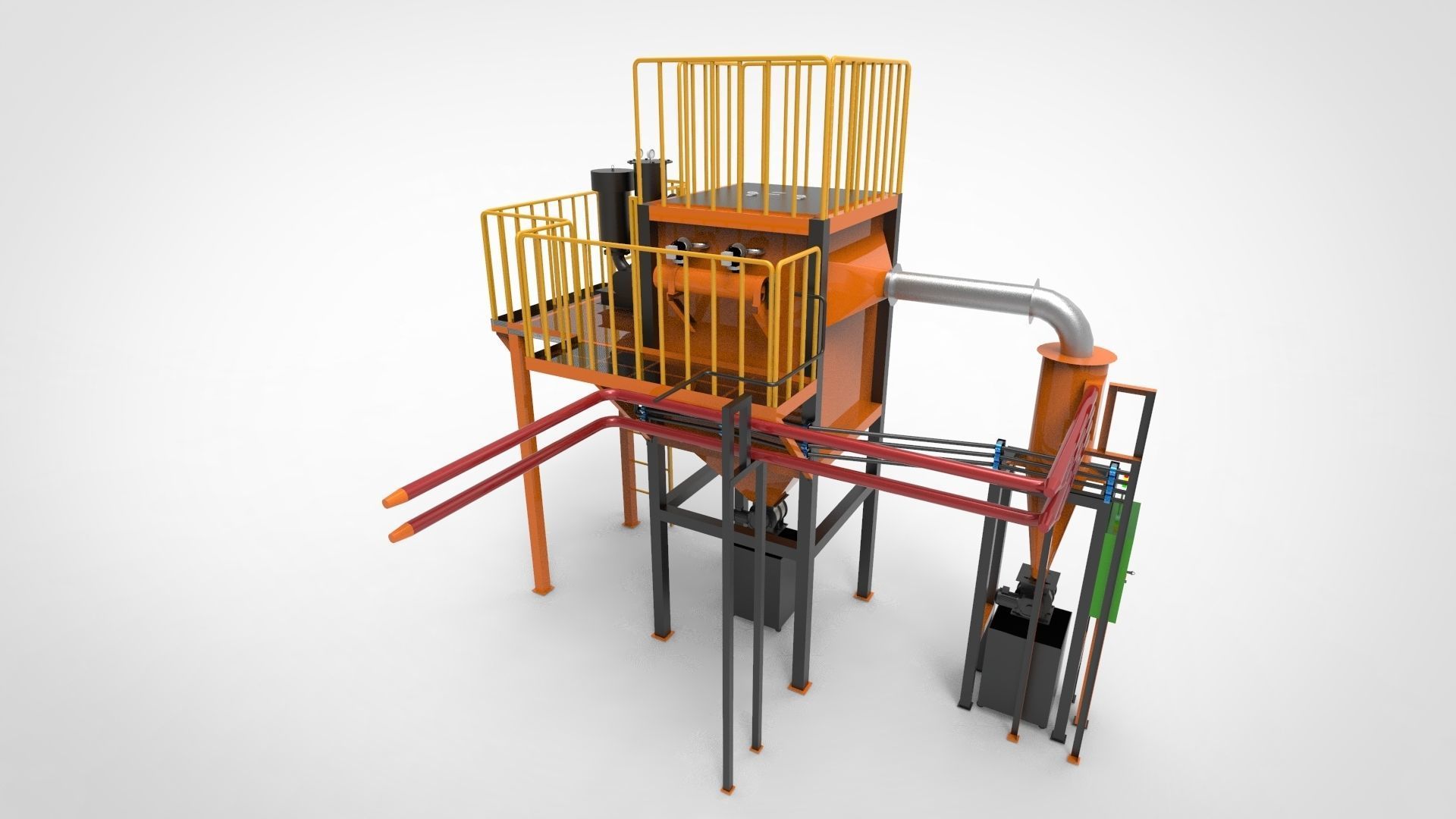 Industrial dust collecting system 3D model_3