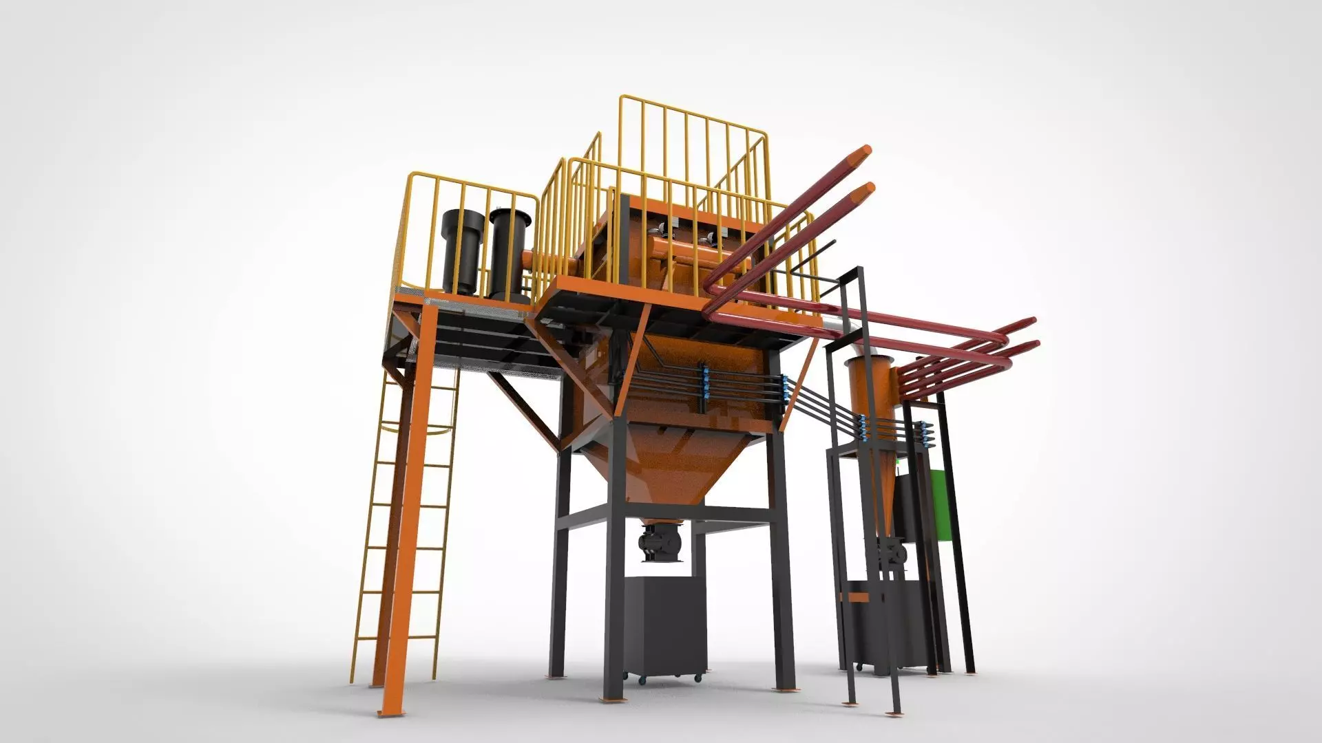 Industrial dust collecting system 3D model_0