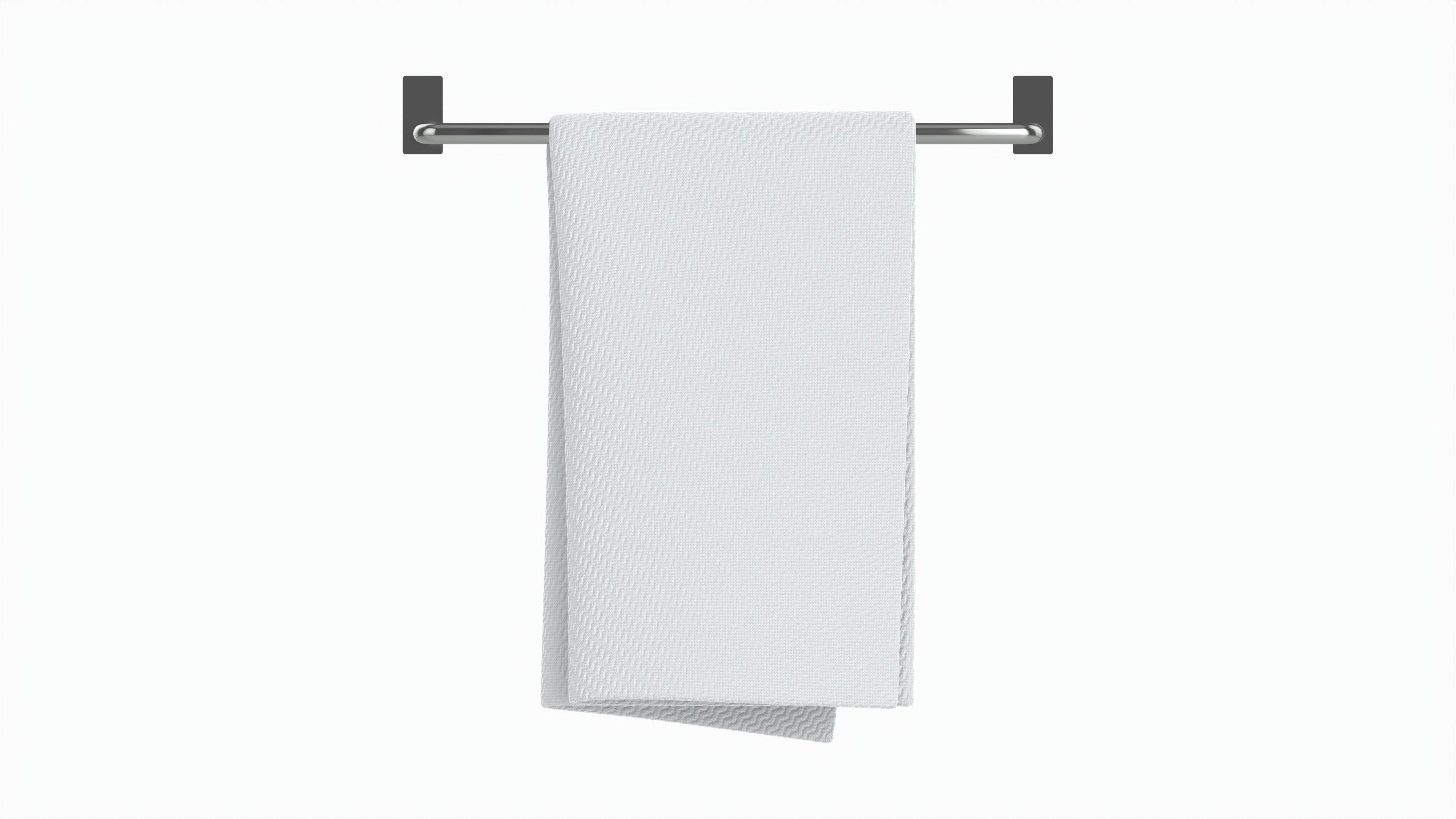 Metal Towel Rail with folded Towel 01 3D model_4